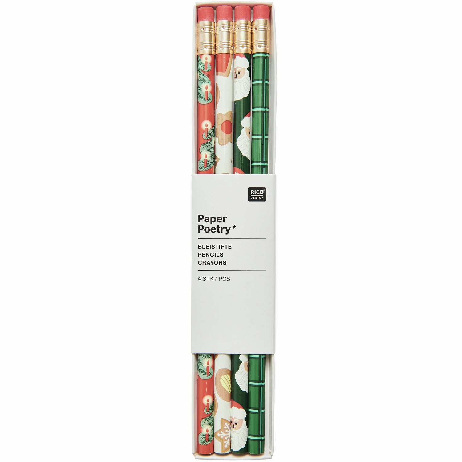 Paper Poetry Bleistift-Set Weihnachtsmarkt 4-teilig von Rico Design
