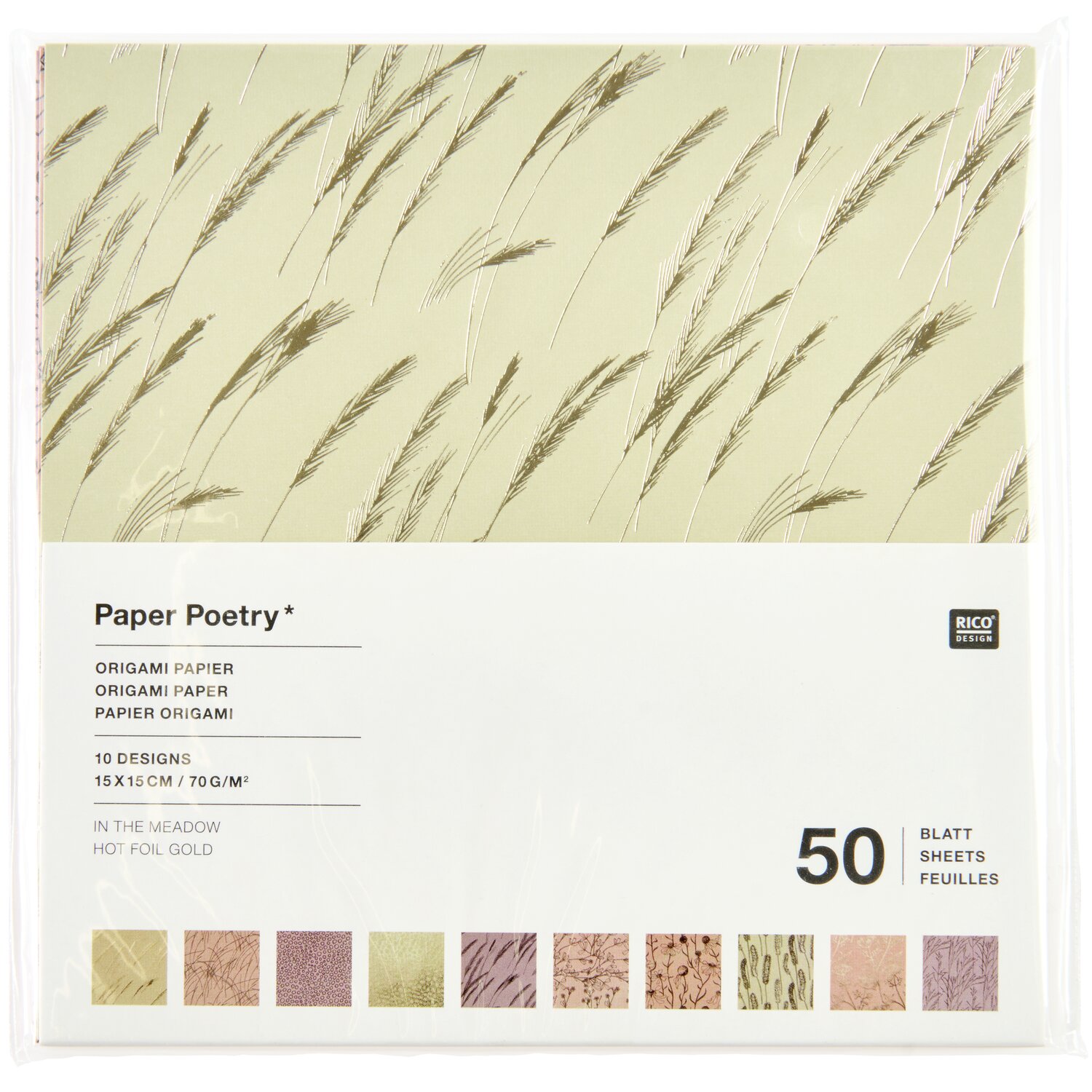 Paper Poetry Origami In the Meadow 100 Blatt 15x15cm von Rico Design
