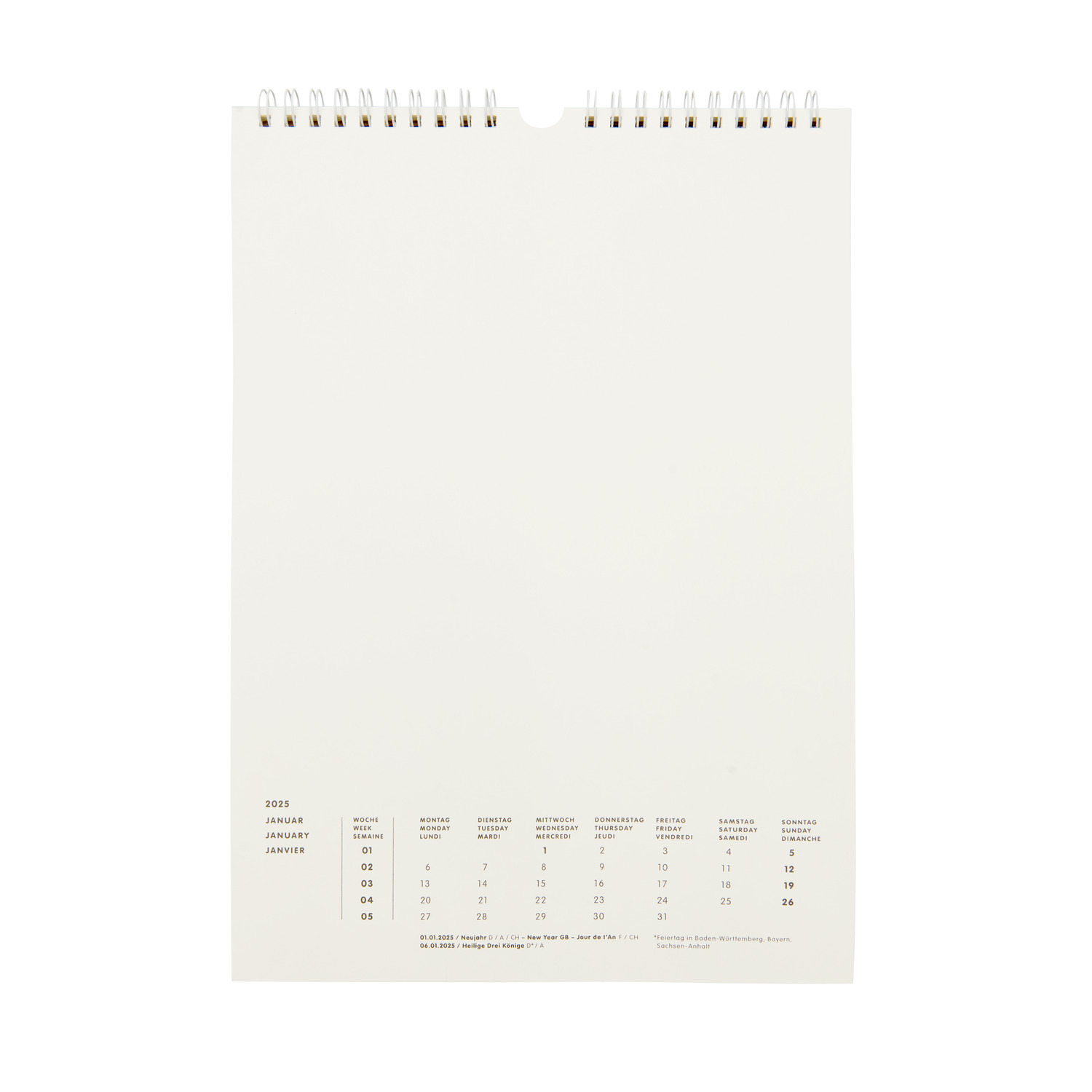 Paper Poetry Kalender 2025 DIN A4 creme von Rico Design