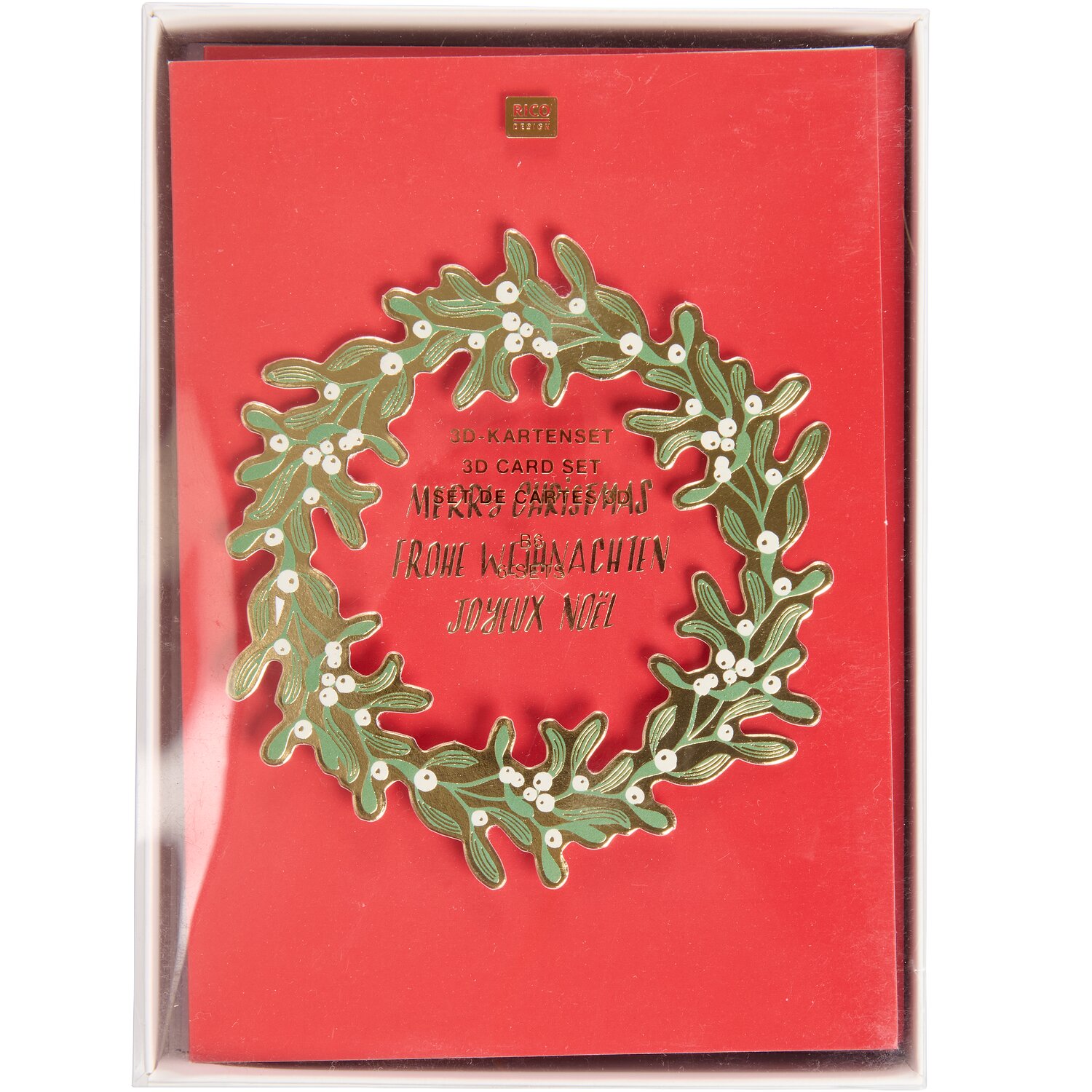  3D-Kartenset Advent Kranz Rot B6 von Rico Design