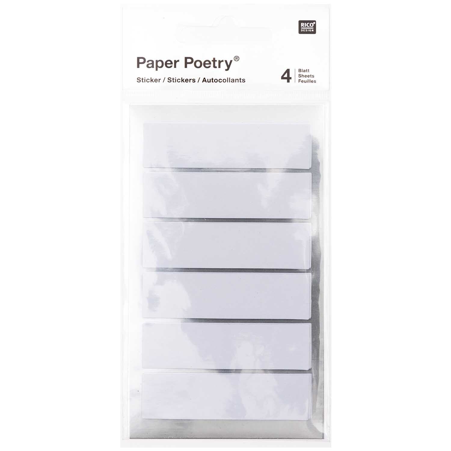 Paper Poetry Office Sticker Etiketten 60x15mm 4 Bogen Paper Poetry Office Sticker Etiketten 60x15mm 4 Bogen