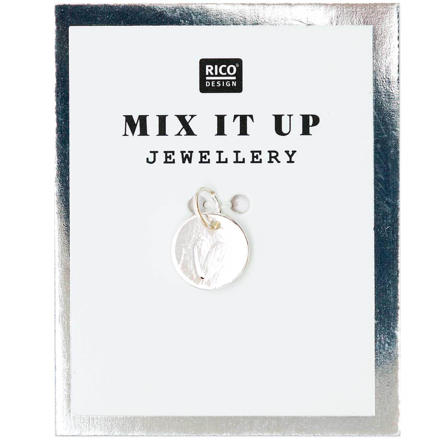 Mix it Up - Jewellery Mini Scheibe Herz silber Ø9mm