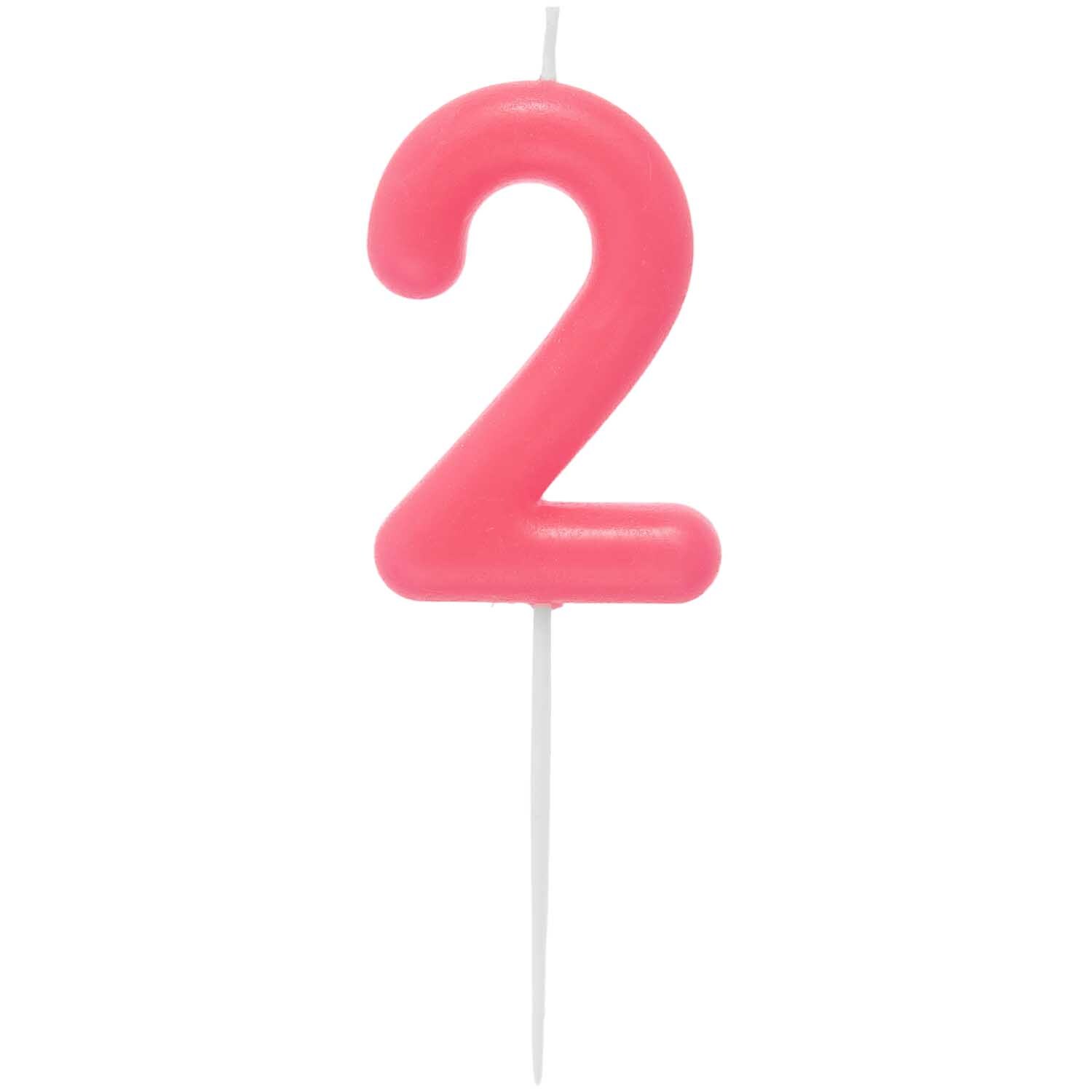 Zahlenkerze Neon Pink