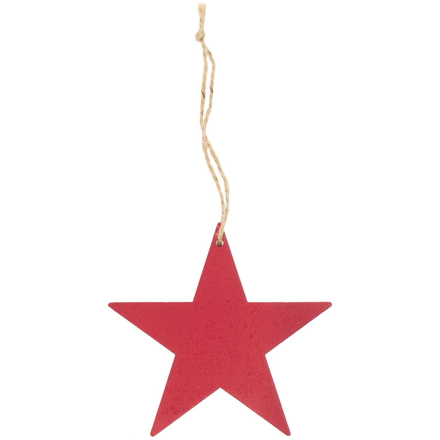 Holzhänger Stern Größe 10x10cm von Rico Design Holzhänger Stern von Rico Design: Roter Holzstern mit Schnur zum Aufhängen, ideal für Dekorationen.