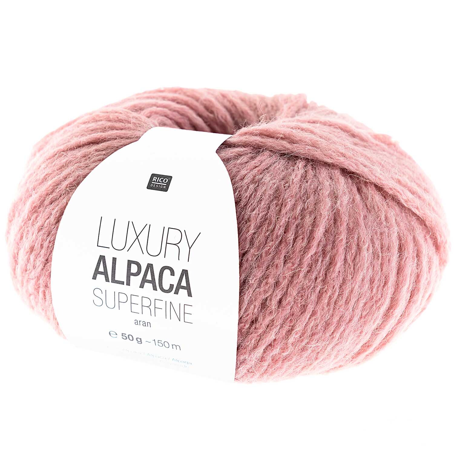 Rico Luxury Alpaca Superfine aran in Altrosa, weiches Garnknäuel, 50g, 140m, von Rico Design.