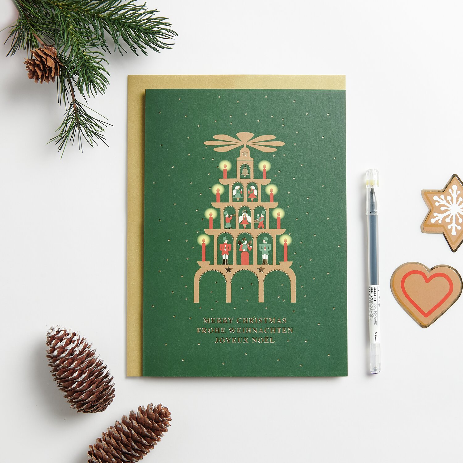 Kartenset Weihnachtspyramide  A5 von Rico Design