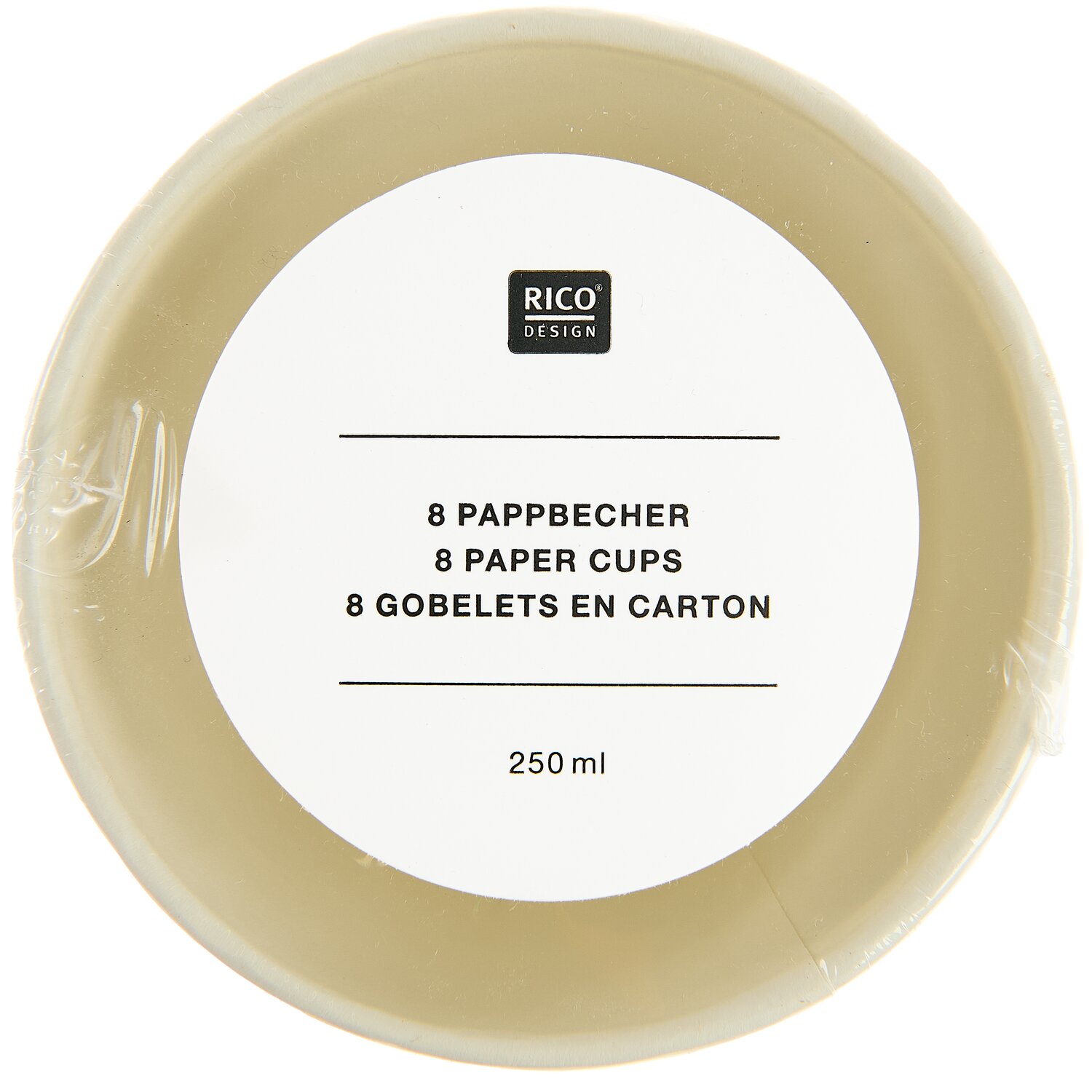 Pappbecher Pünktchen Gold 8 Stück 250ml von Rico Design