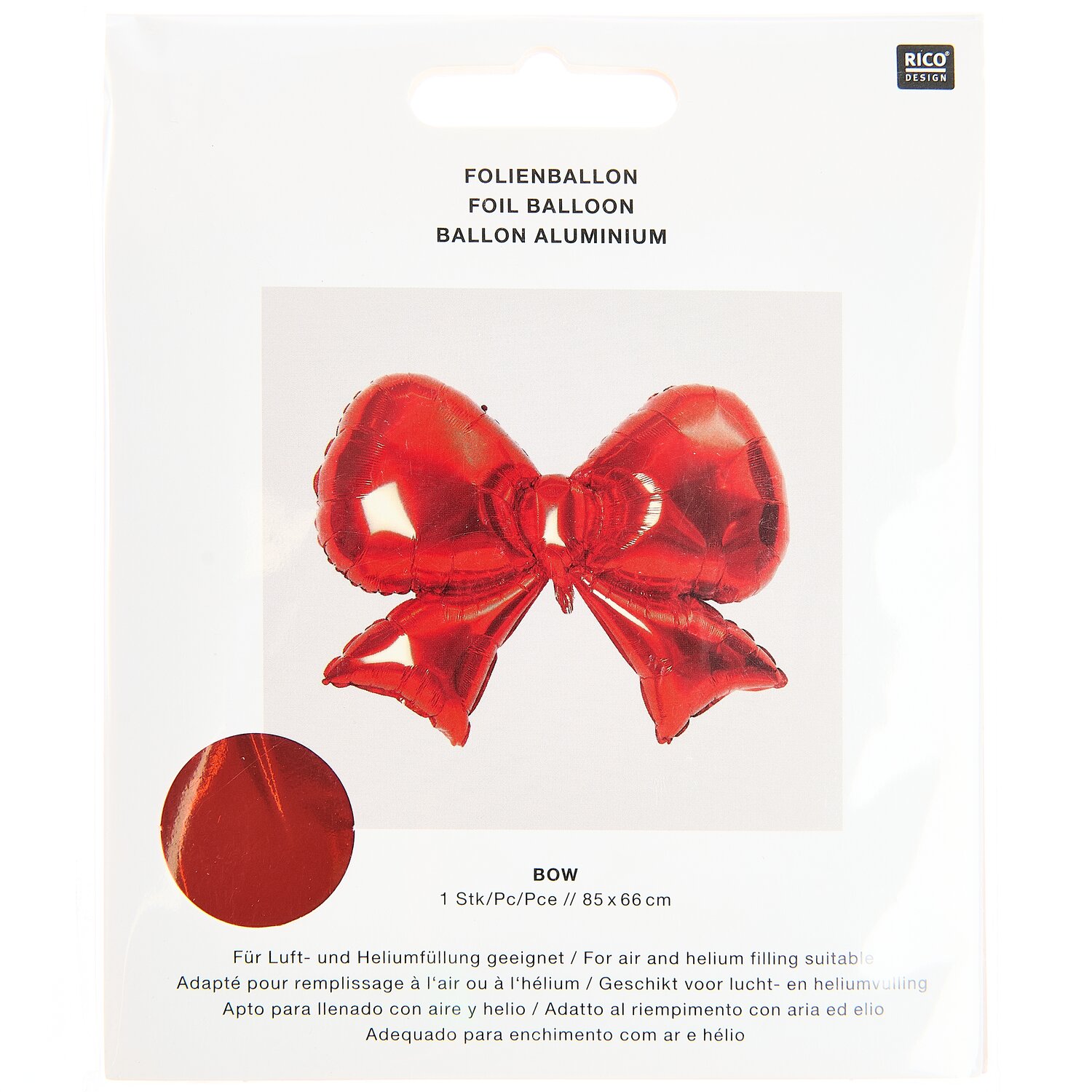 Folienballon Advent Schleife Rot von Rico Design