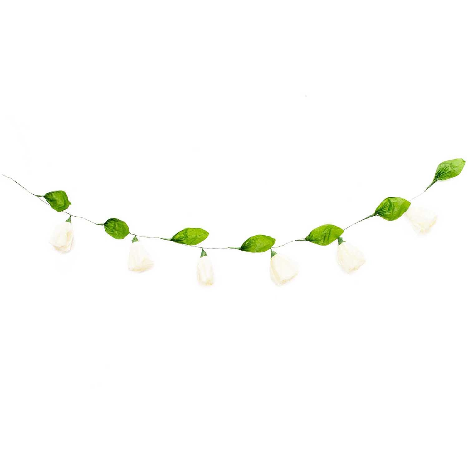 Papierblumen Girlande creme 180cm