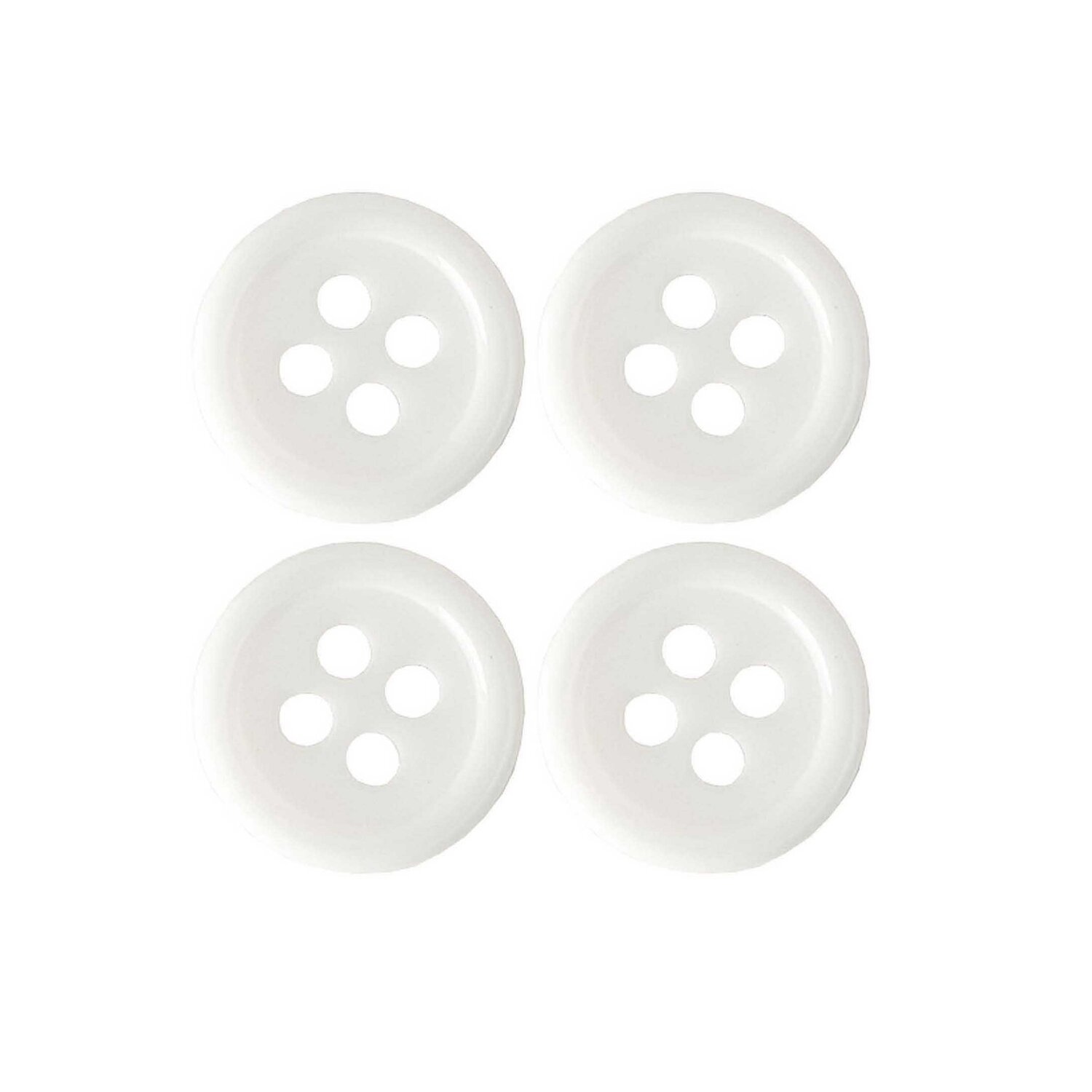 Knöpfe Weiß 11mm 12 Stück von Rico Design