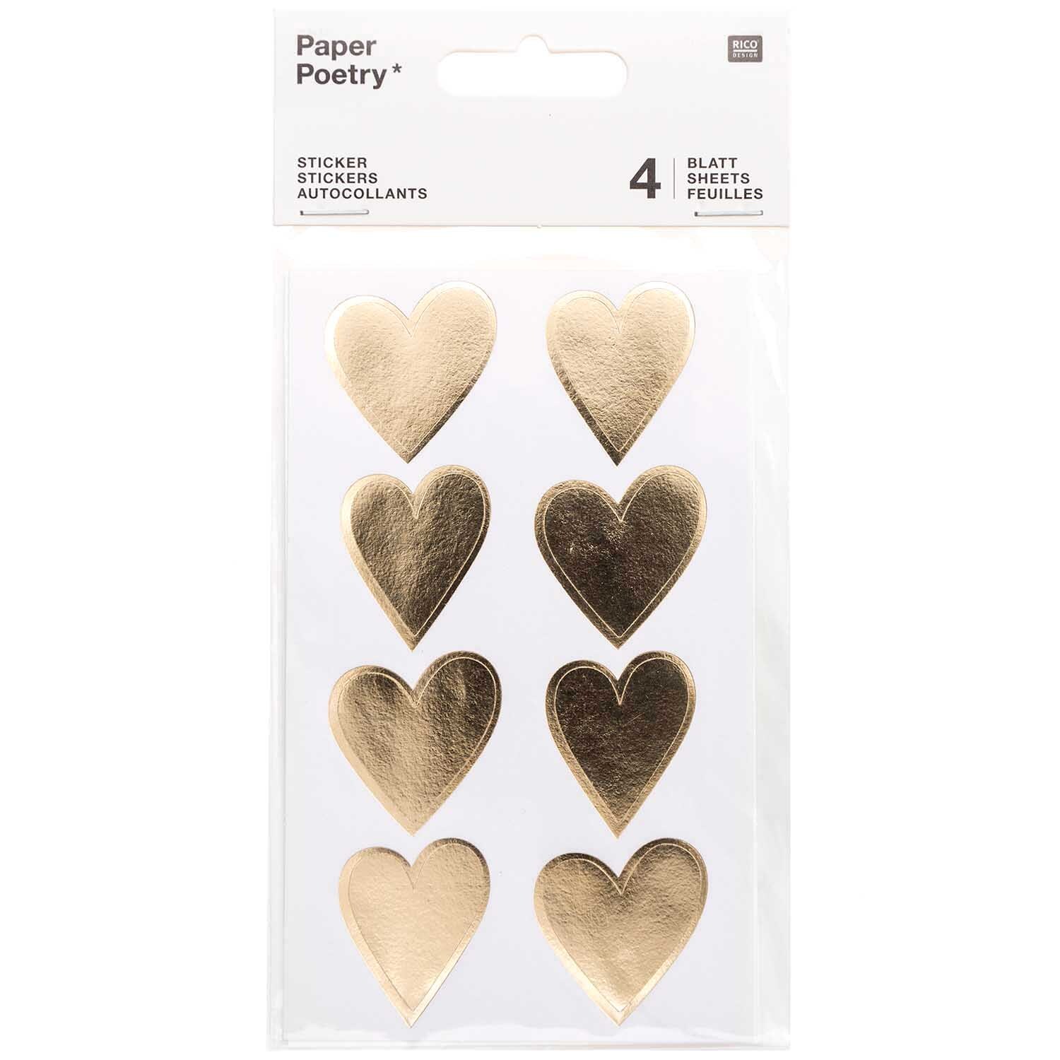 Paper Poetry Sticker Herzen 4 Blatt Paper Poetry Sticker Herzen 4 Blatt