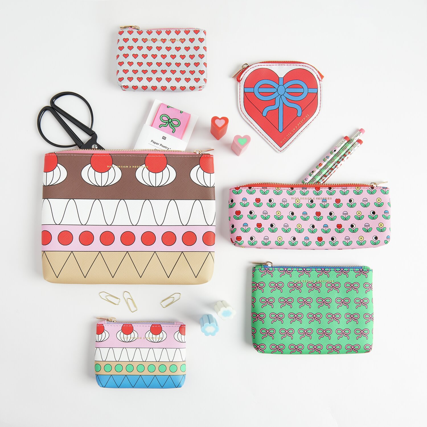 Rico Design x Redfries Etui XS Eye Candy 10,5x7,5cm Farbe Herzen von Rico Design