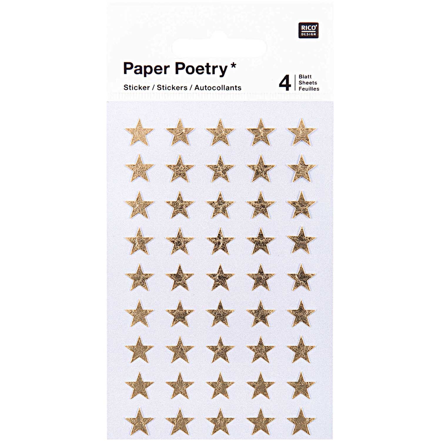 Paper Poetry Sticker Sterne gold 10mm 4 Bogen Paper Poetry Sticker Sterne gold 10mm 4 Bogen