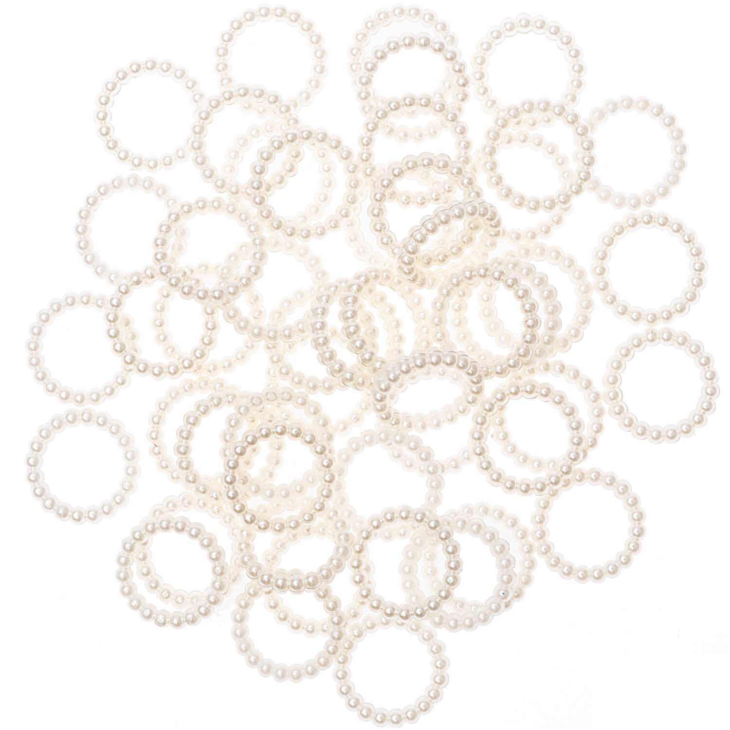Perlenstreu Ring klein perlmutt 50 Stück