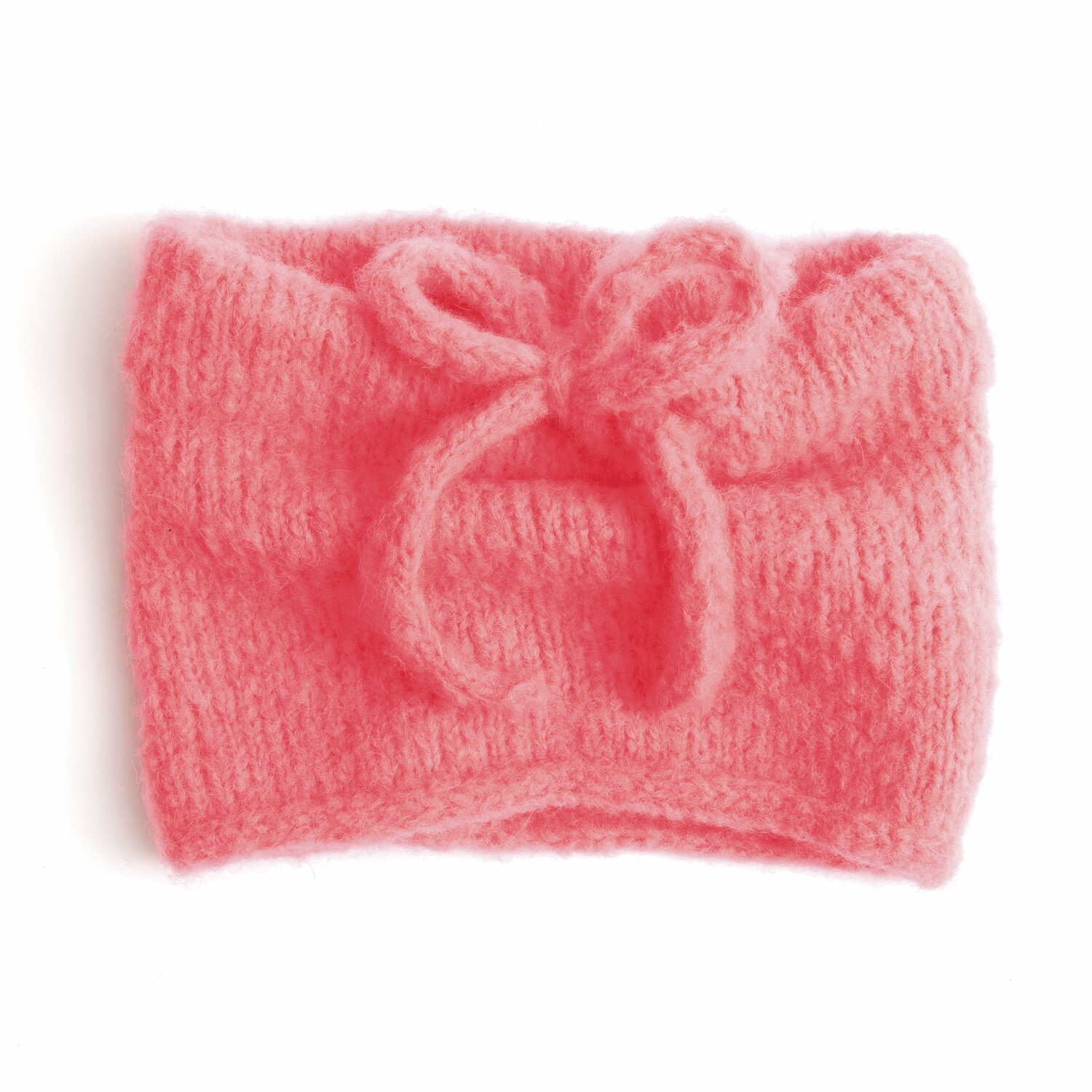 Made by Me No. 21 Herbst-Winter Sprachauswahl deutsch von Rico Design Made by Me No. 21 Herbst-Winter Stirnband aus weicher Baby-Alpaka-Wolle in Koralle mit dekorativer Schleife.