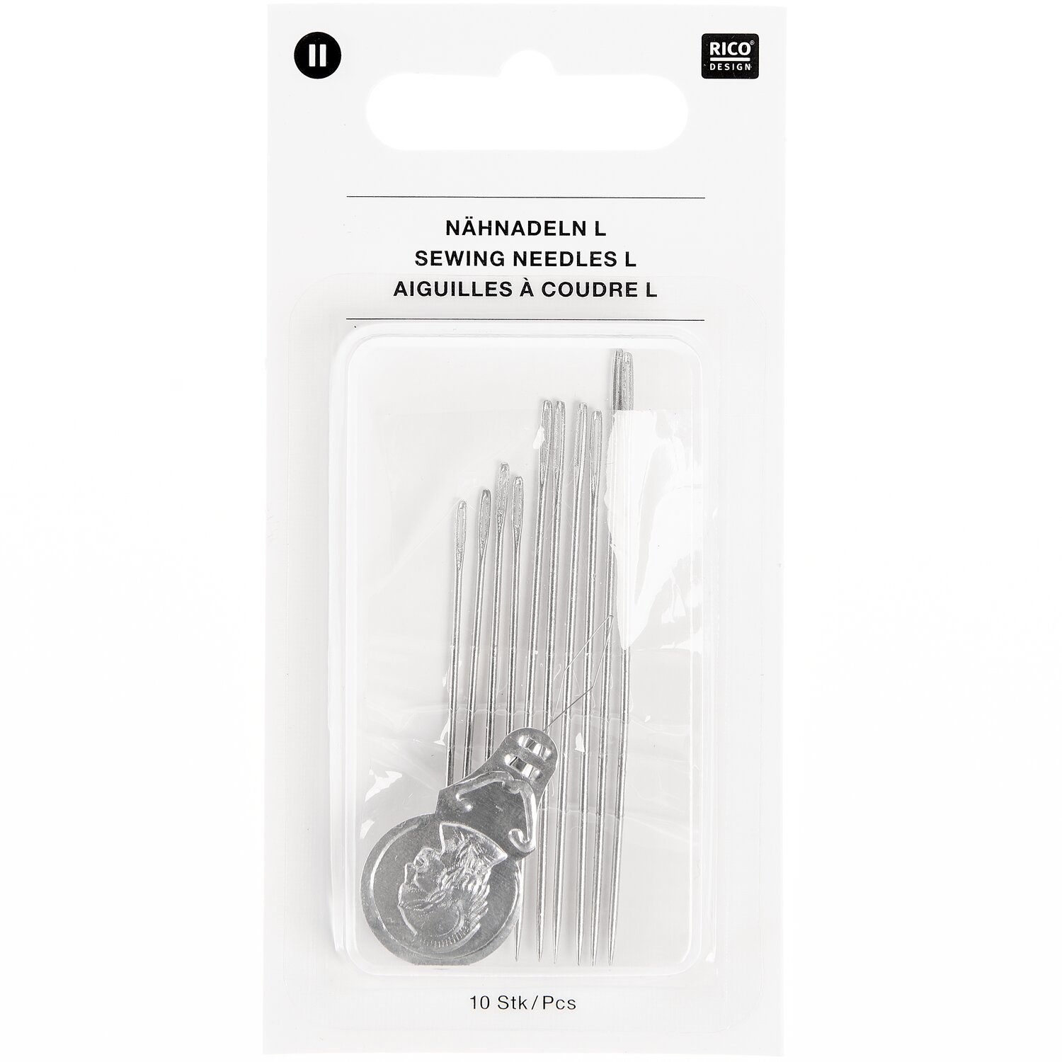 Nähnadeln Set L mit Einfädler 10 Stück von Rico Design