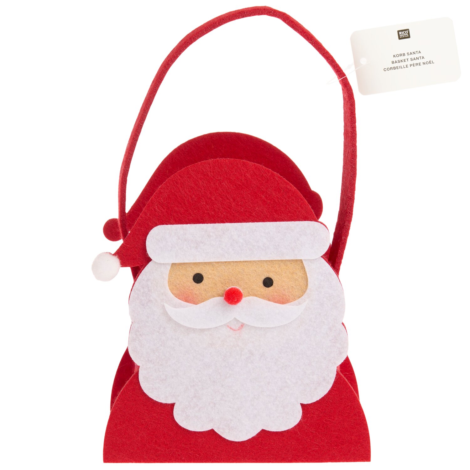 Filzkorb Santa Rot 22x13x6,5cm von Rico Design