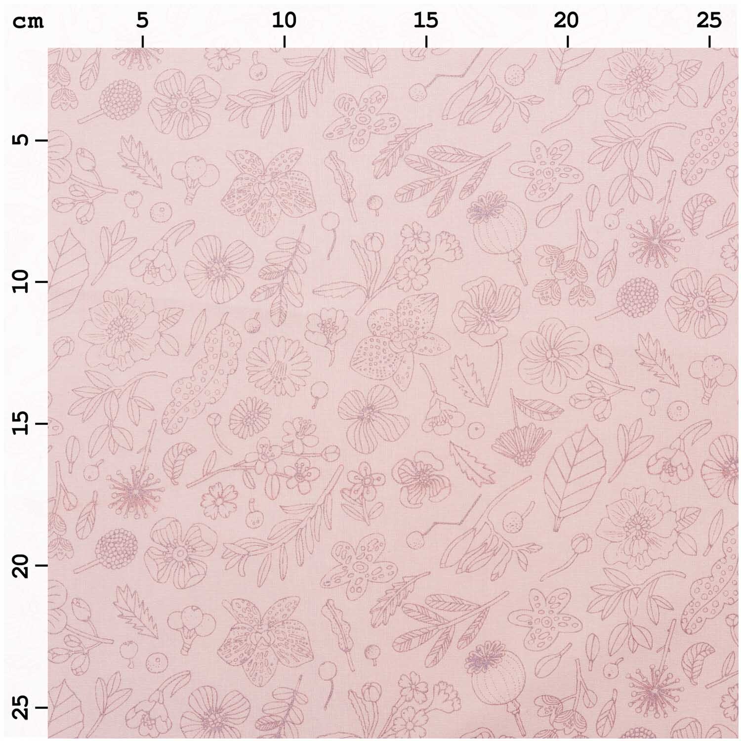 Druckstoff Hygge Blumen rosa-metallic 50x140cm Druckstoff Hygge Blumen rosa-metallic 50x140cm