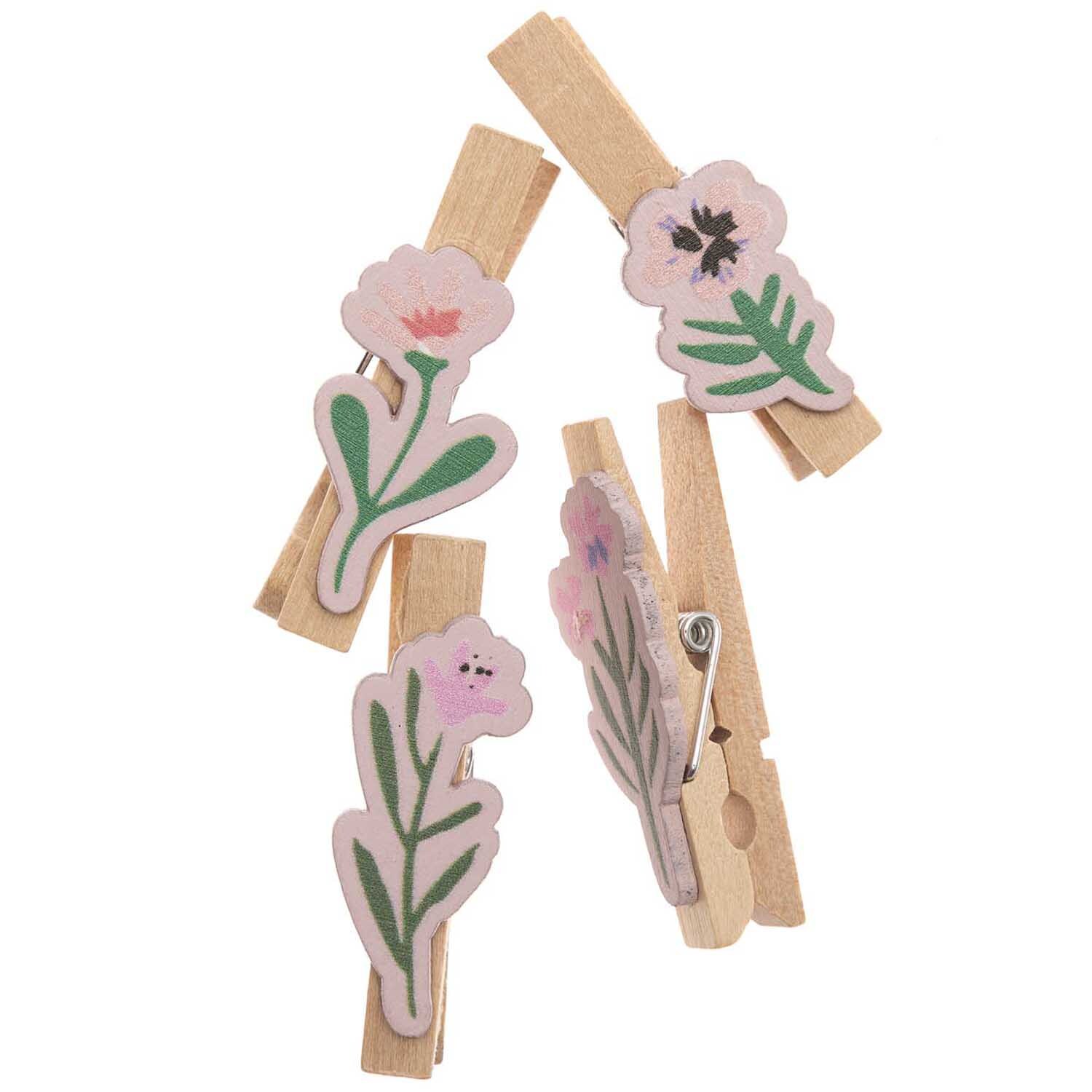 Dekoklammern Blumen Mix natur 4 Stück Dekoklammern Blumen Mix natur 4 Stück