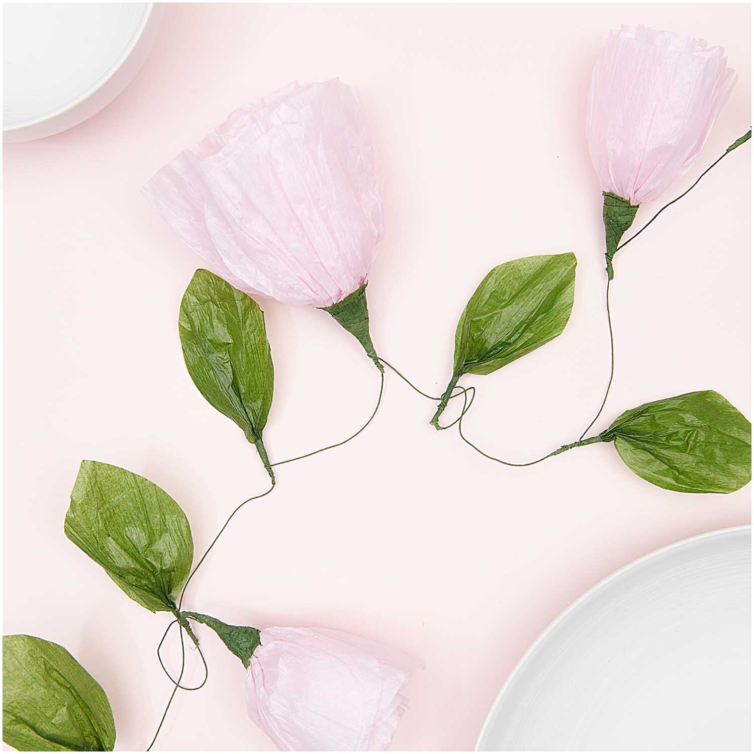 Papierblumen Girlande klein rosa 160 cm Papierblumen Girlande klein rosa 160 cm