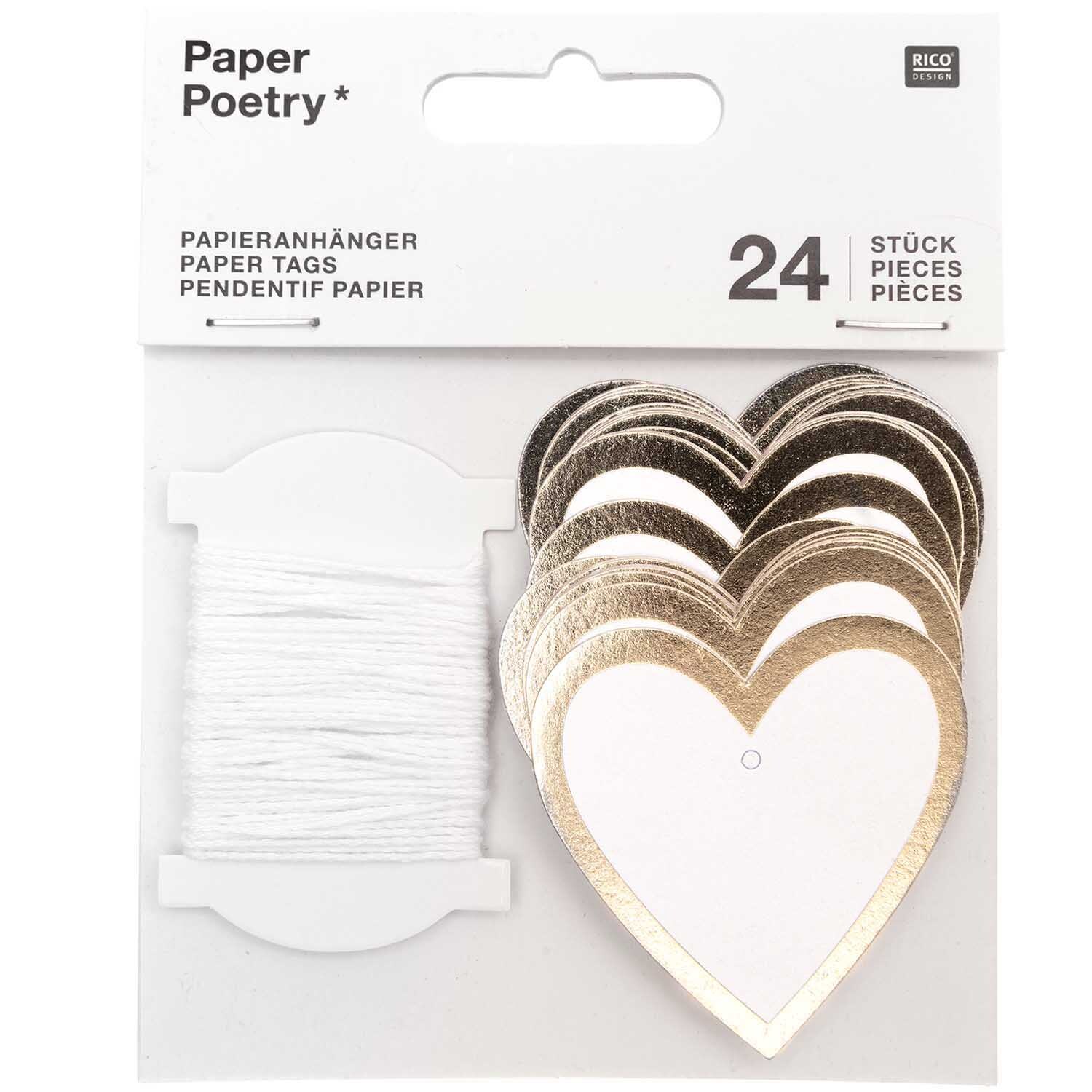 Paper Poetry Papieranhänger Herzen M 24 Stück Paper Poetry Papieranhänger Herzen M 24 Stück
