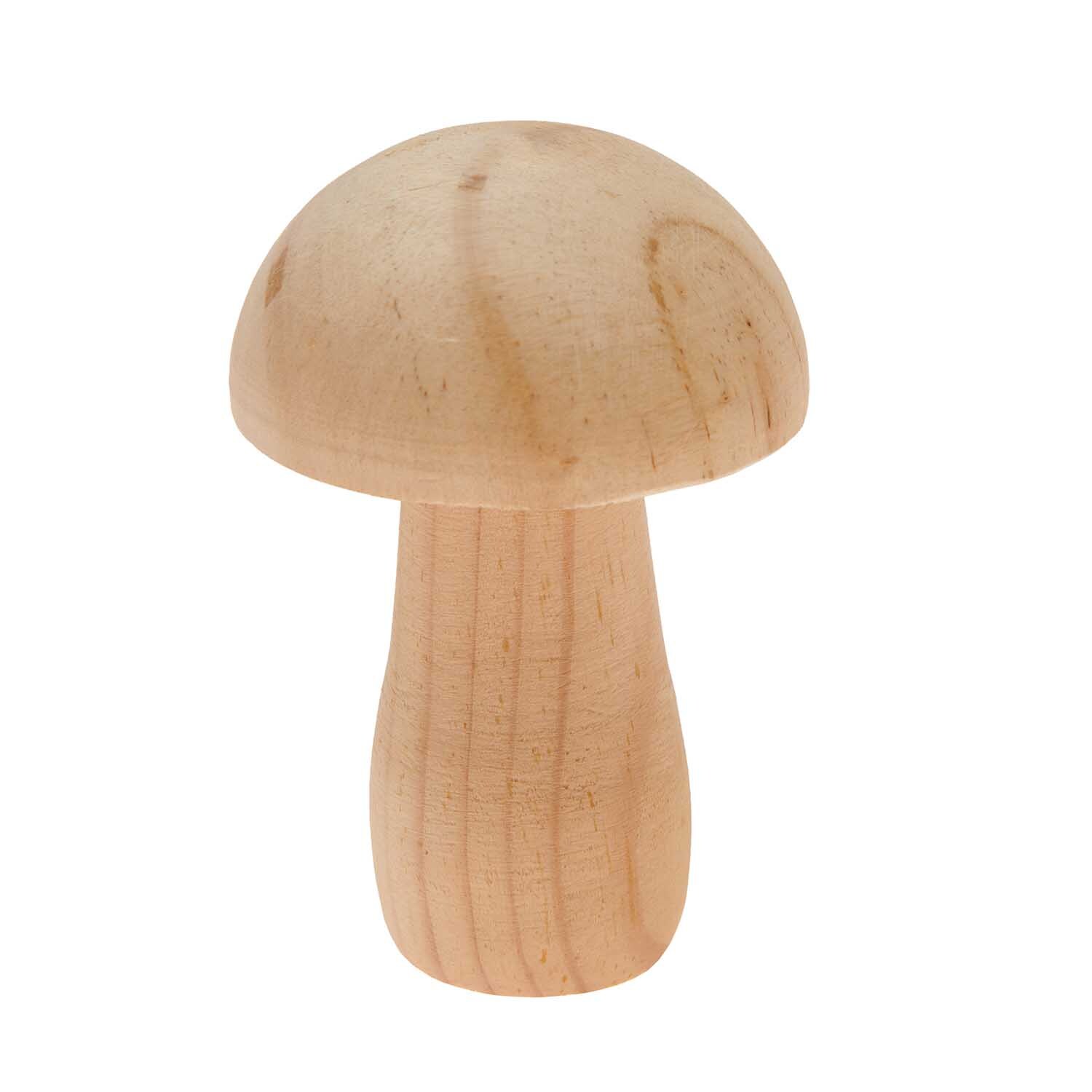 Holzpilz natur von Rico Design: Ein dekorativer, naturfarbener Holzpilz mit glatter Oberfläche.