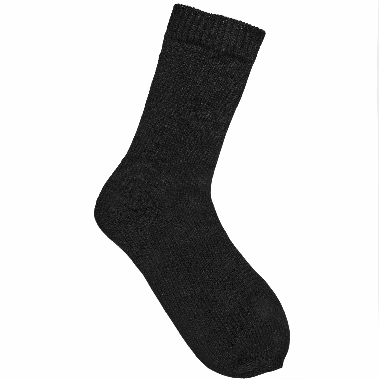 Sockenwolle Premium 4-fädig, schwarze Stricksocke aus 100g 380m Garn von Rico Design. Ideal für warme, langlebige Socken.