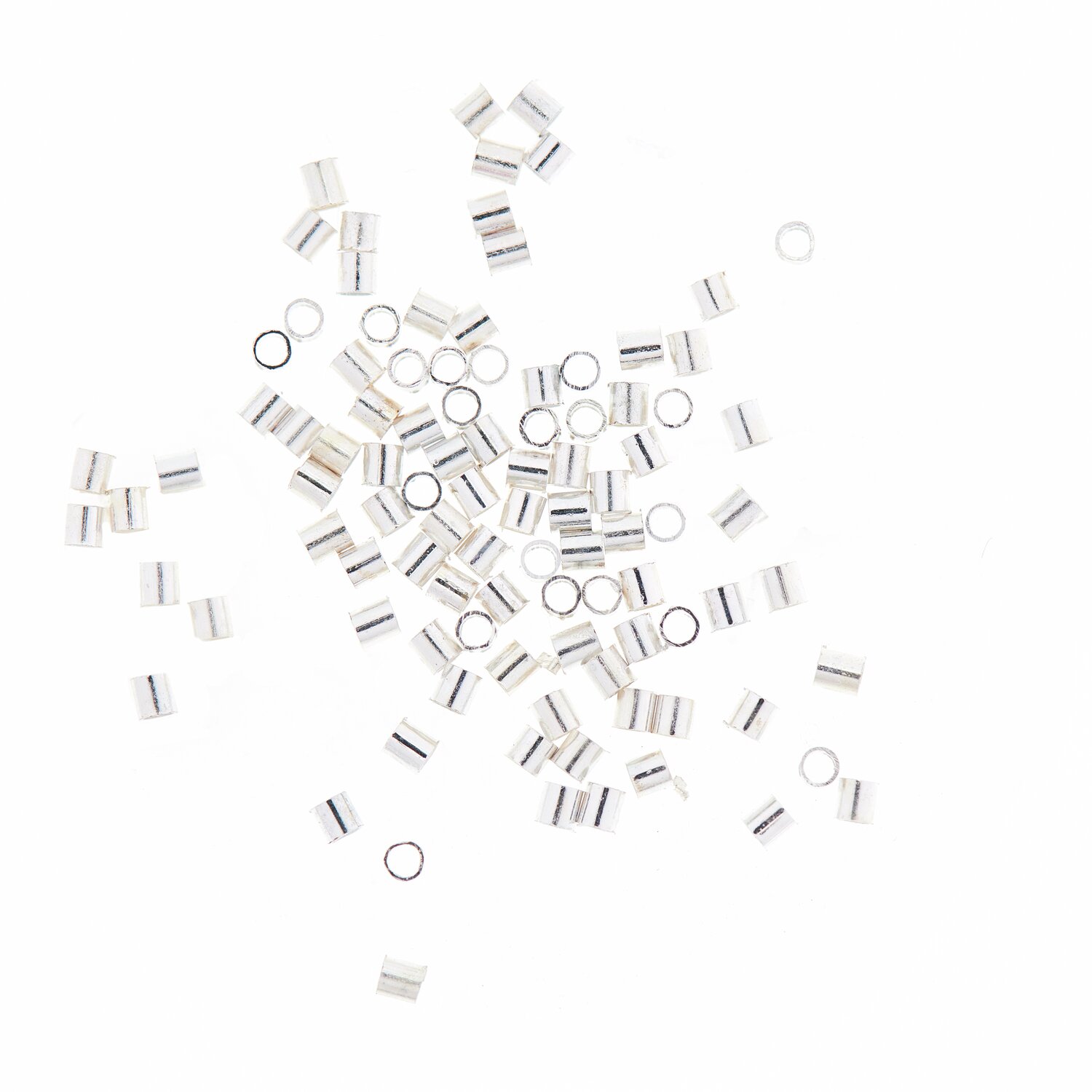 Röhrchen zum Quetschen silber 1,2mm 100 Stück