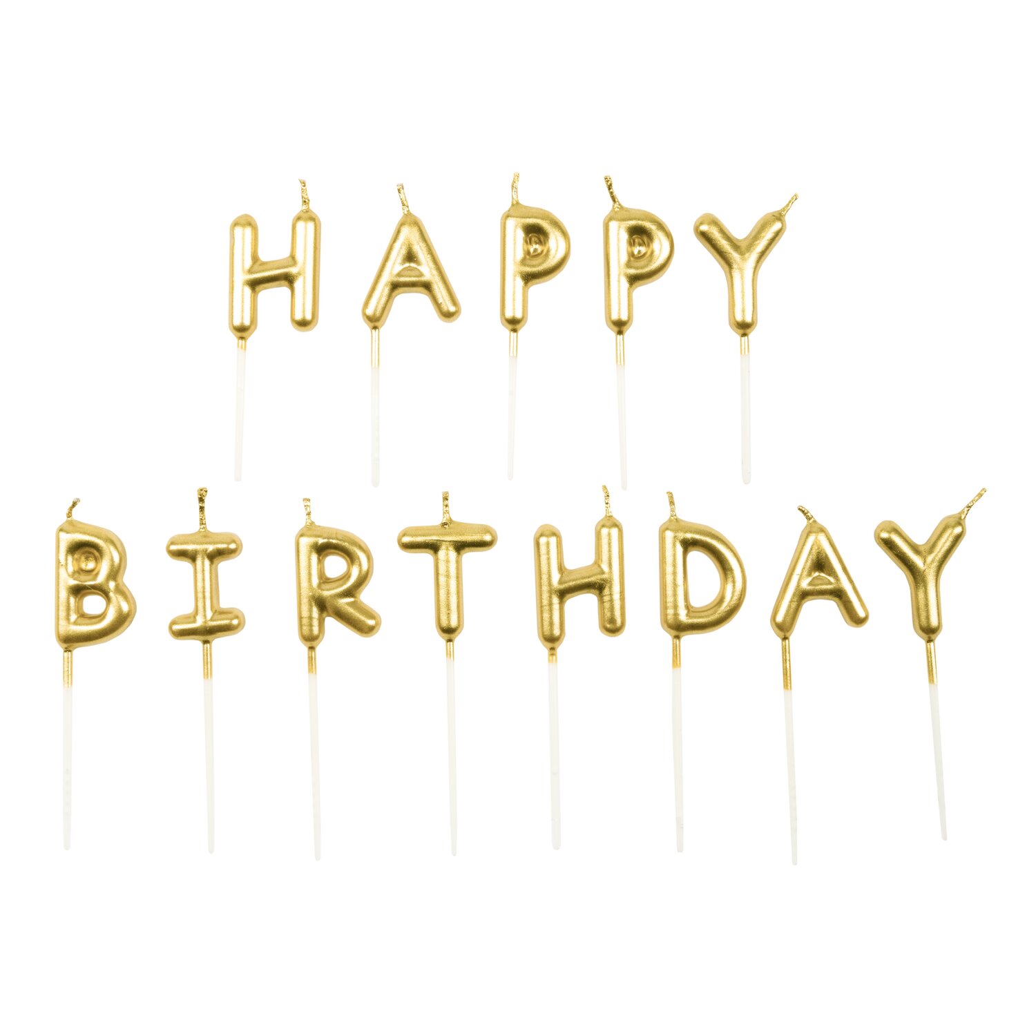 Kerzen Happy Birthday Gold 13 Stück von Rico Design