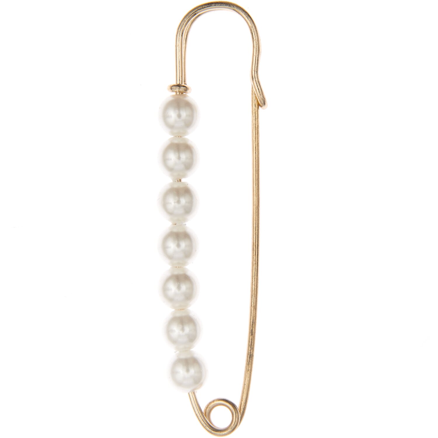 Kiltnadel mit Perlen 7,6x1,8cm Farbe Gold von Rico Design