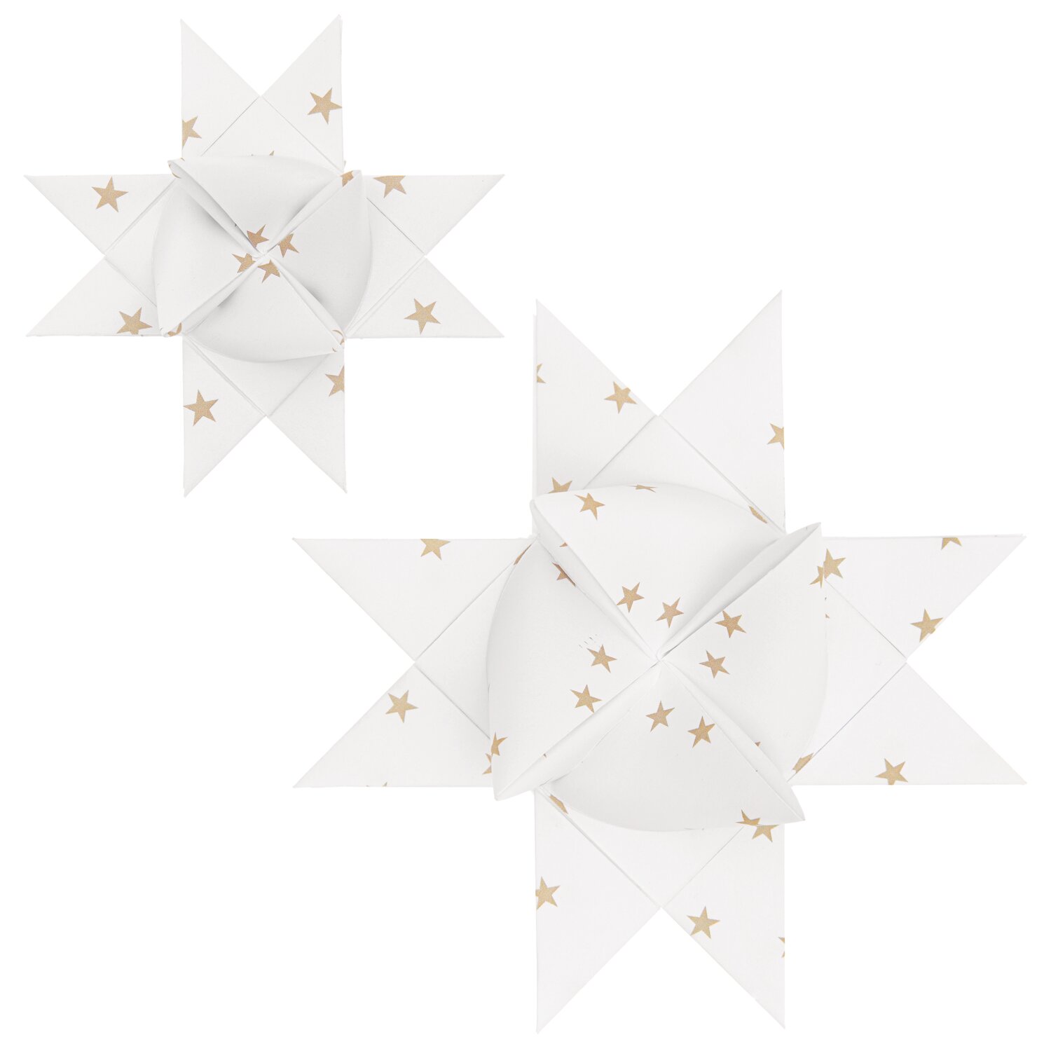 Paper Poetry Fröbelstreifen weiß Sterne 60 Stück, dekorative Faltstreifen von Rico Design mit goldenen Sternmotiven für weihnachtliche Papiersterne