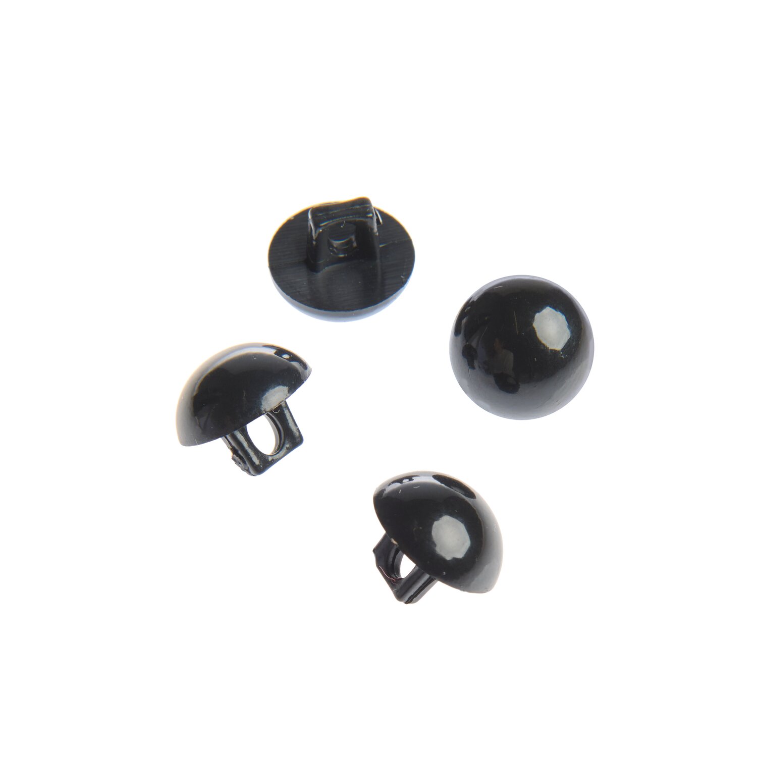 Knöpfe braun-schwarz 8,5mm 4 Stück mit Steg von Rico Design