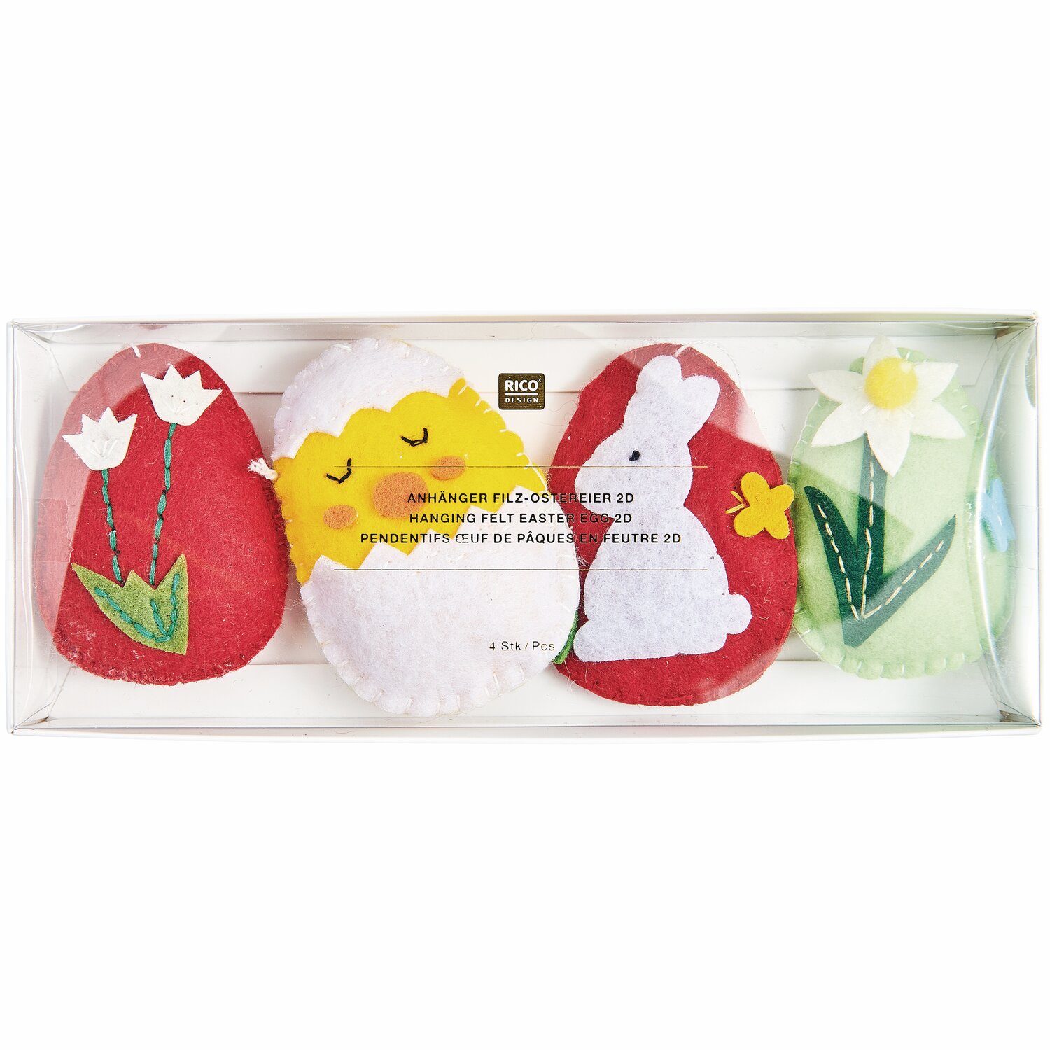Aufhänger Filz-Osterei 2D 4 Stück von Rico Design