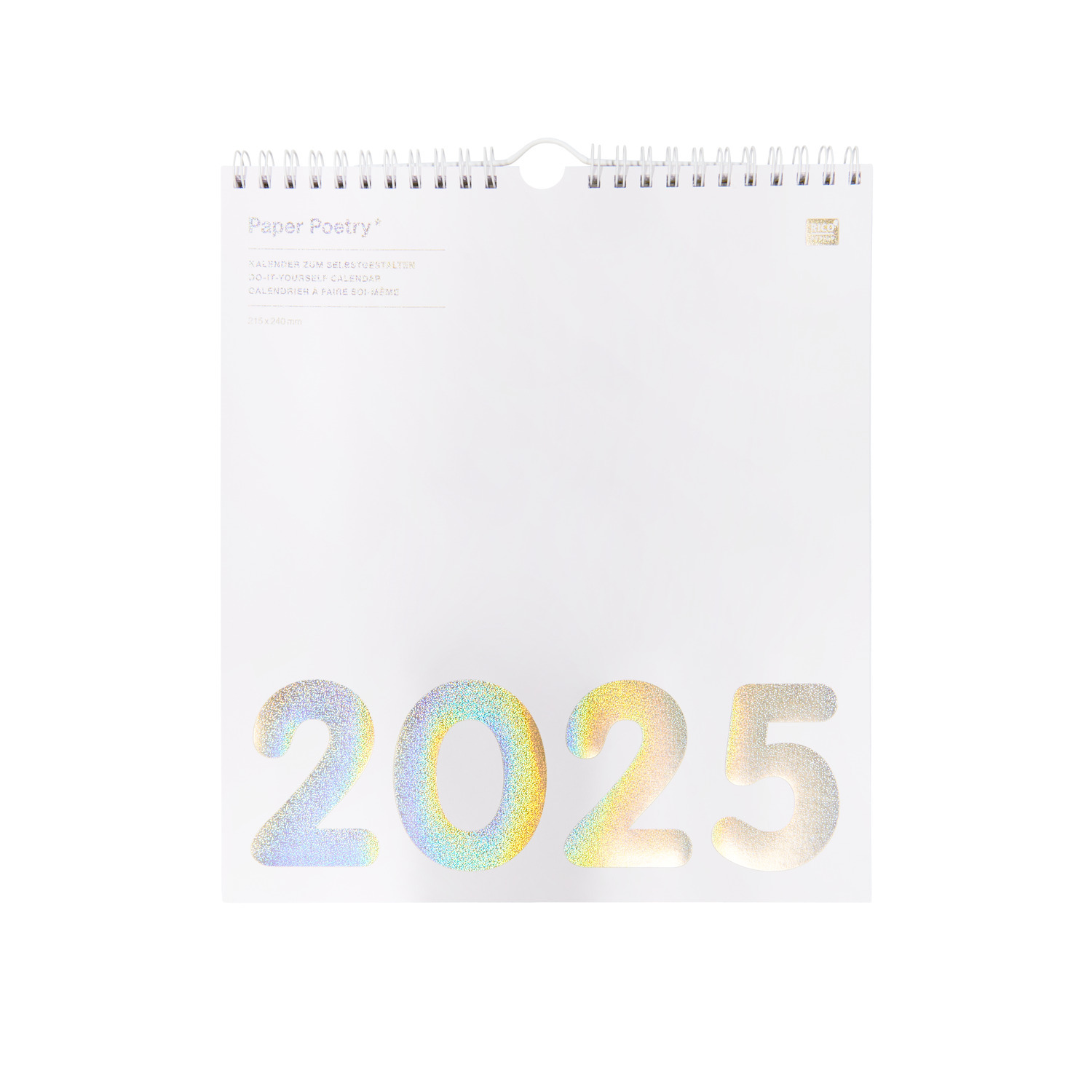 Paper Poetry Kalender 2025 weiß 21,5x24cm von Rico Design