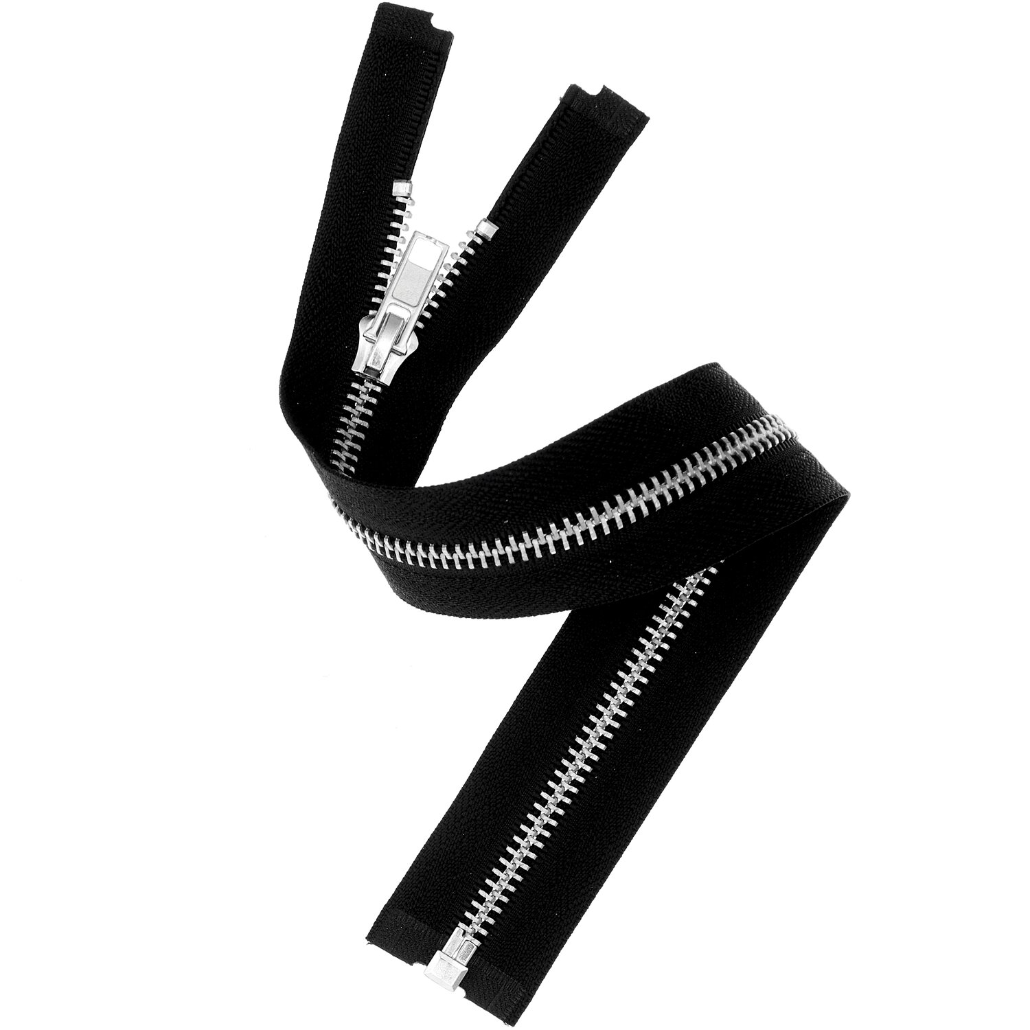 Metall Reißverschluss 5mm Silber/Schwarz von Rico Design