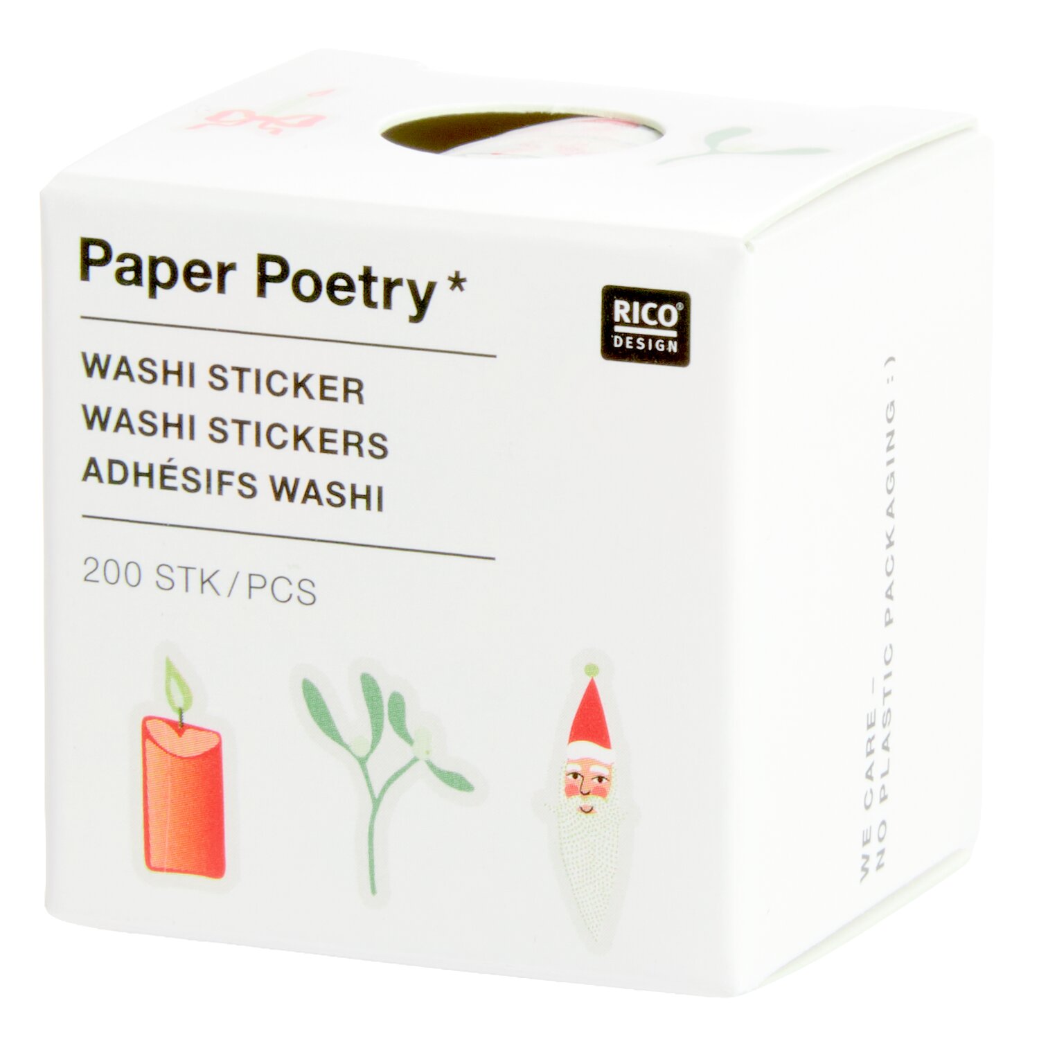 Paper Poetry Washi Sticker Advent Mistelzweige/Kerze 200 Stück von Rico Design