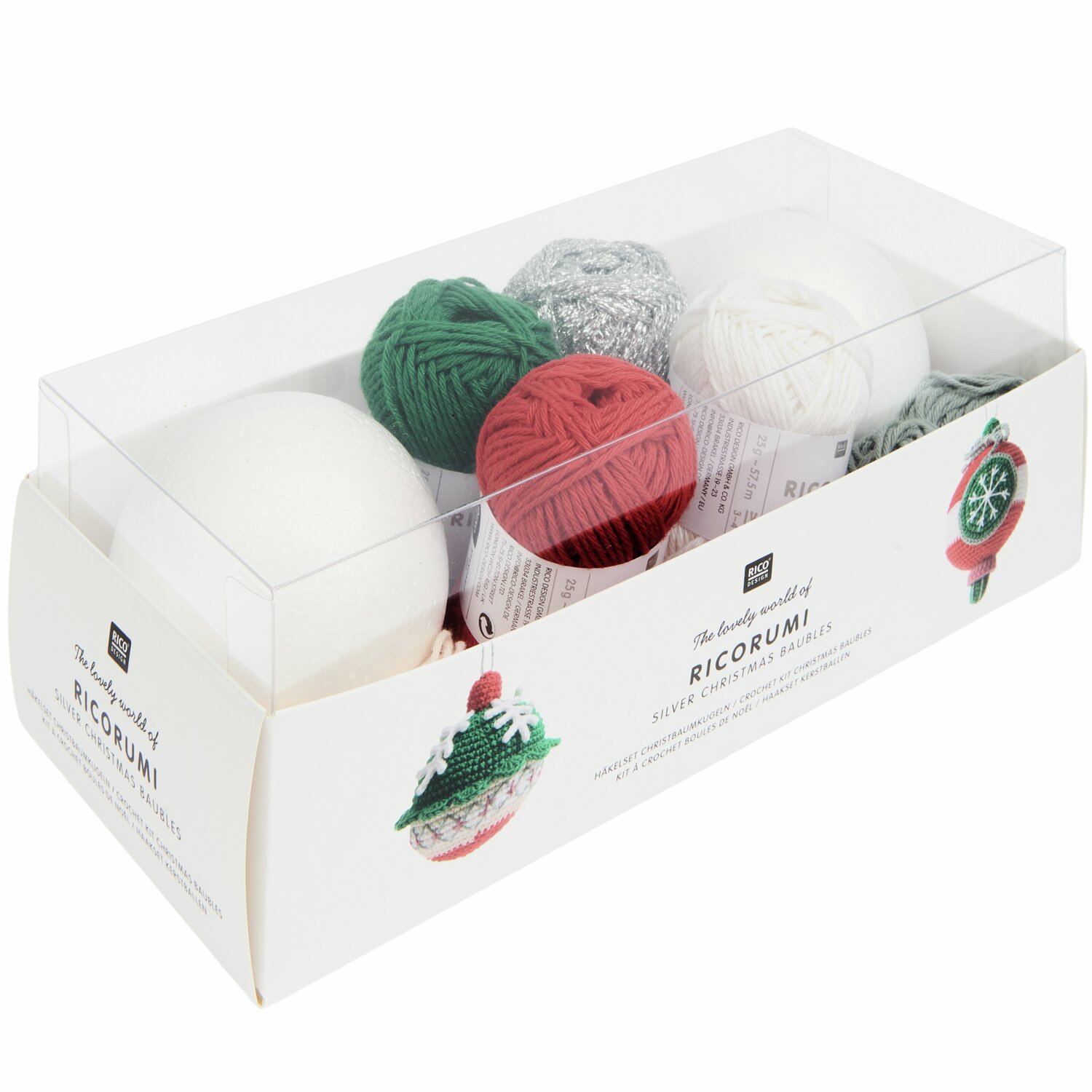 Ricorumi Häkelset Christbaumkugeln Silber 2 Stück von Rico Design