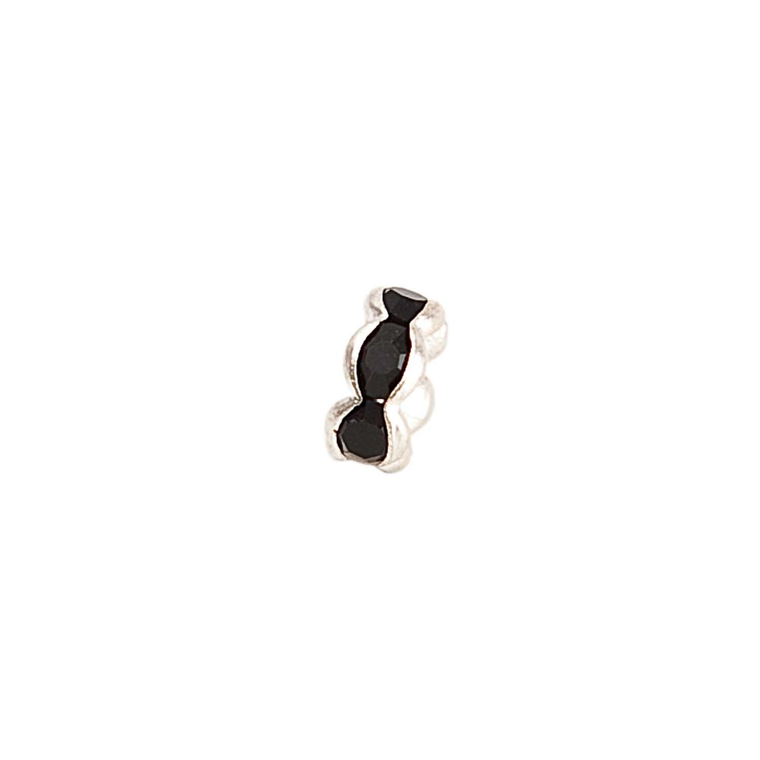 Strassrondell wellig schwarz 8mm 6 Stück