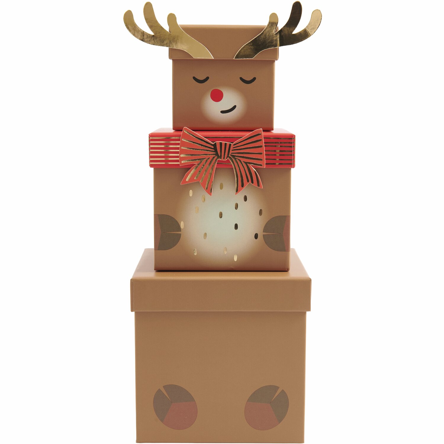 Geschenkboxen-Set Rentier 5-teilig von Rico Design