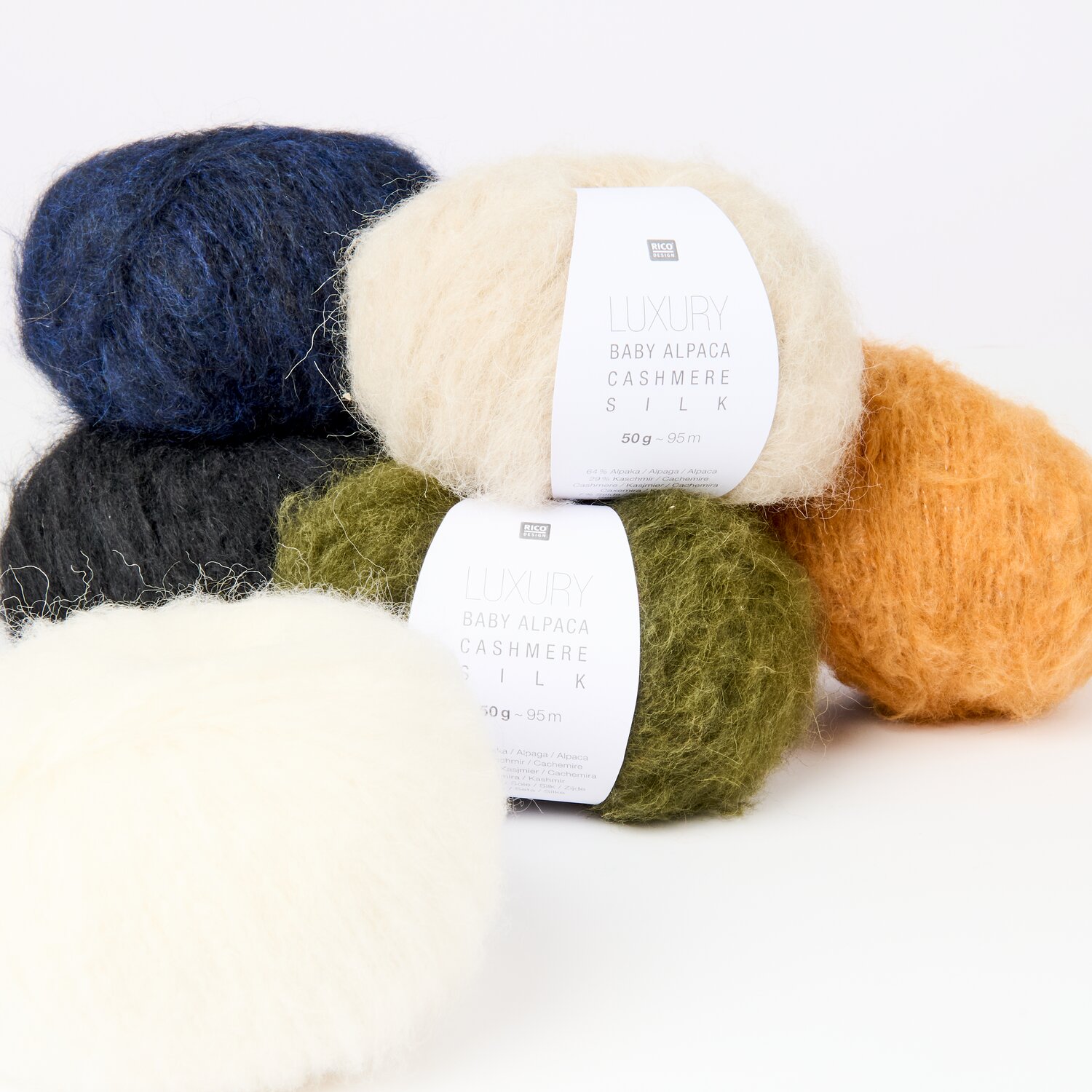 Luxury Baby Alpaca Cashmere Silk 50g 95m Farbe Karamell von Rico Design