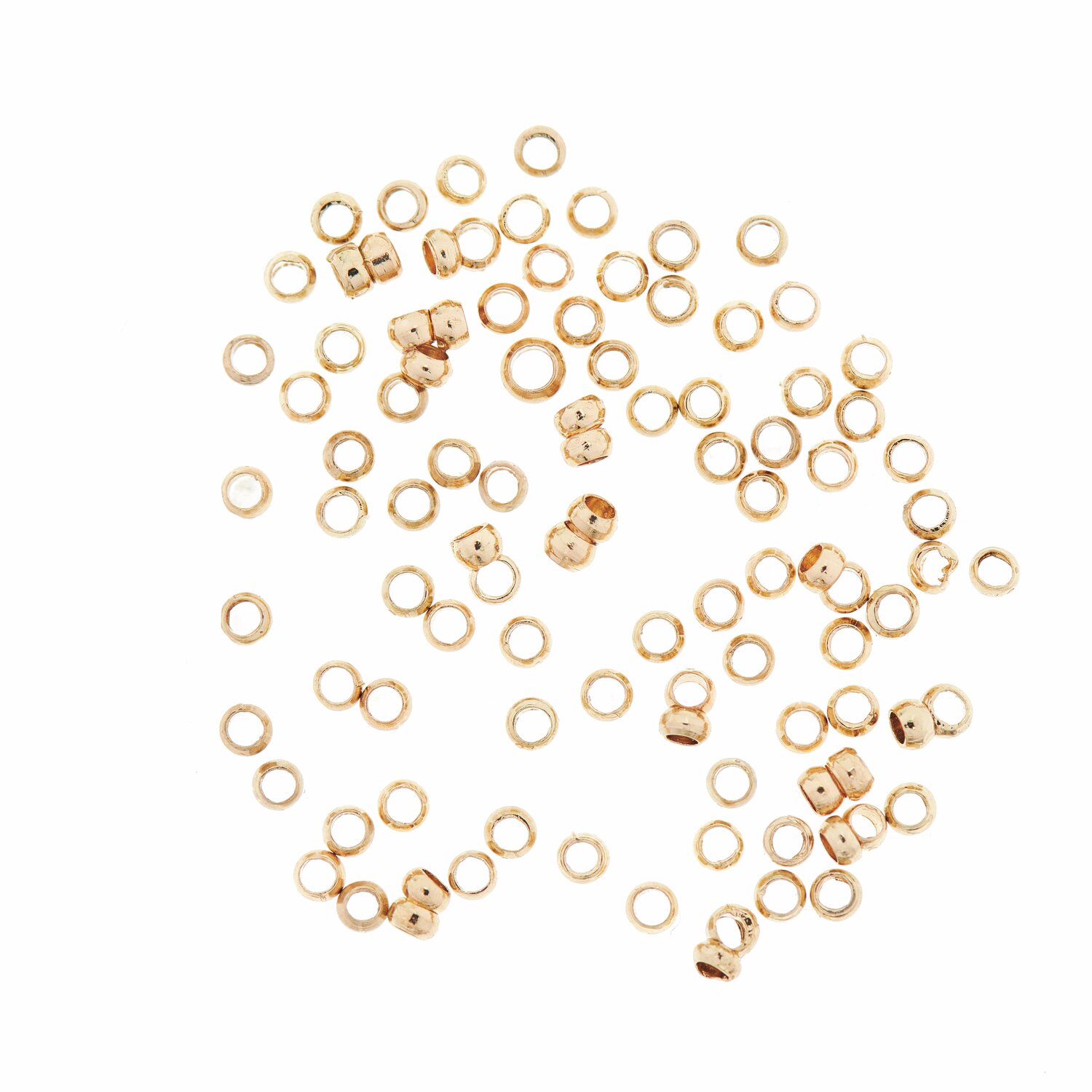 QuetschPerle gold 2mm 100 Stück