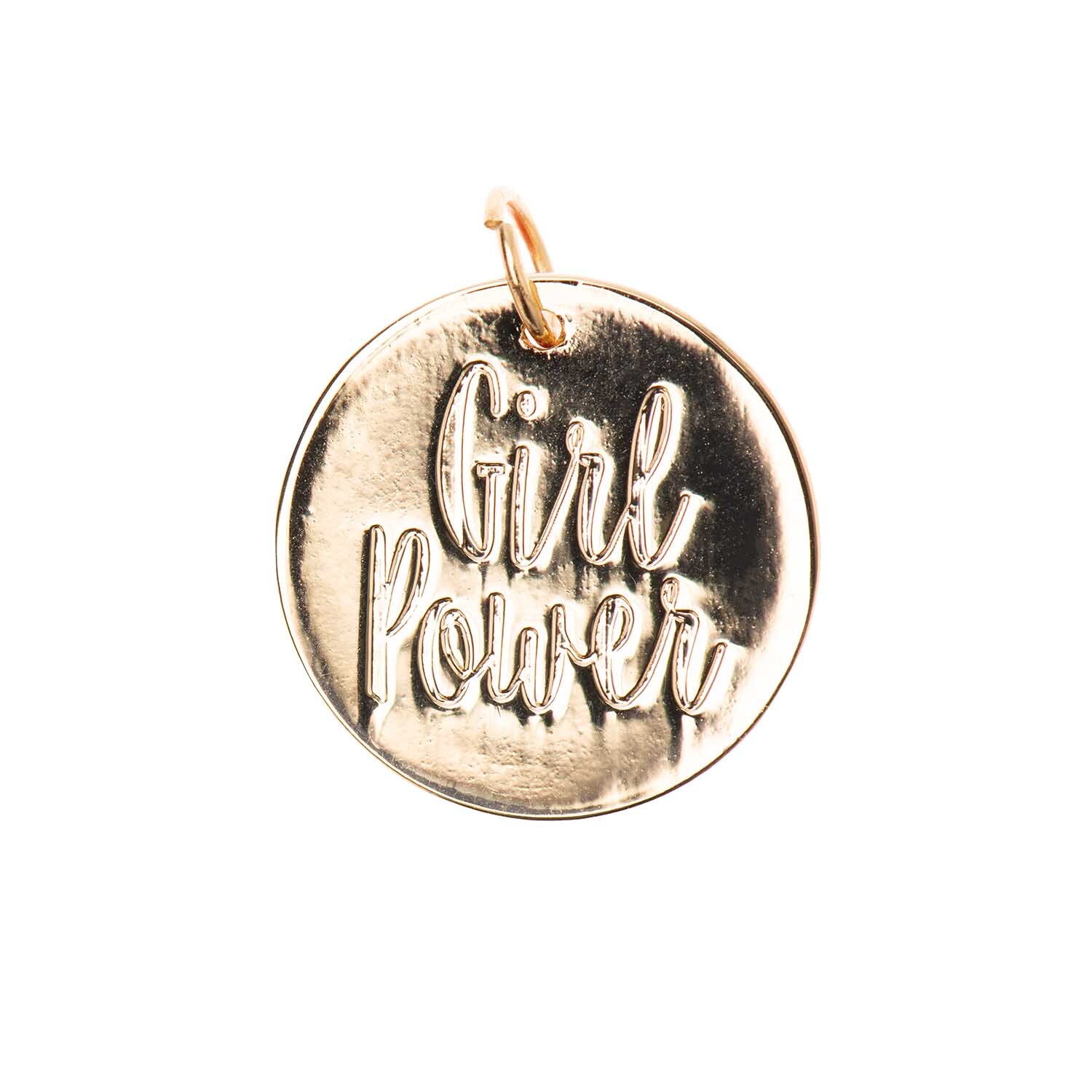 Mix it Up - Jewellery Anhänger Scheibe Girl Power gold Ø17mm Mix it Up - Jewellery Anhänger Scheibe Girl Power gold Ø17mm