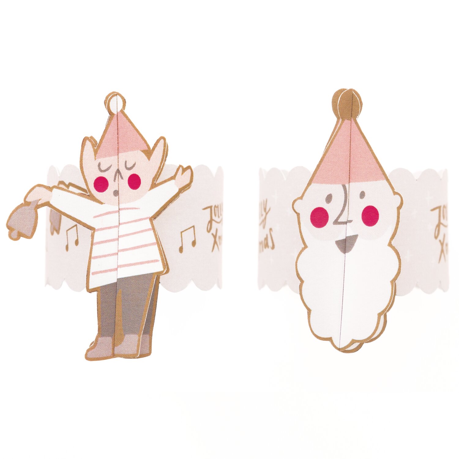 Paper Poetry Serviettenringe Jolly Christmas pastell 6 Stück von Rico Design