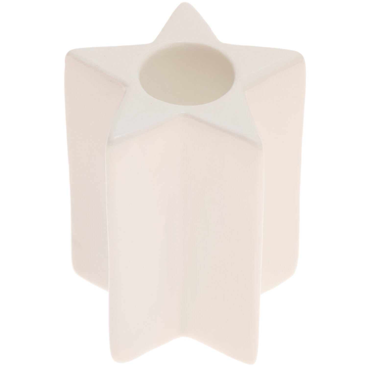 Porzellan-Kerzenständer Stern weiß, elegantes Design von Rico Design, ideal für stilvolle Dekorationen.