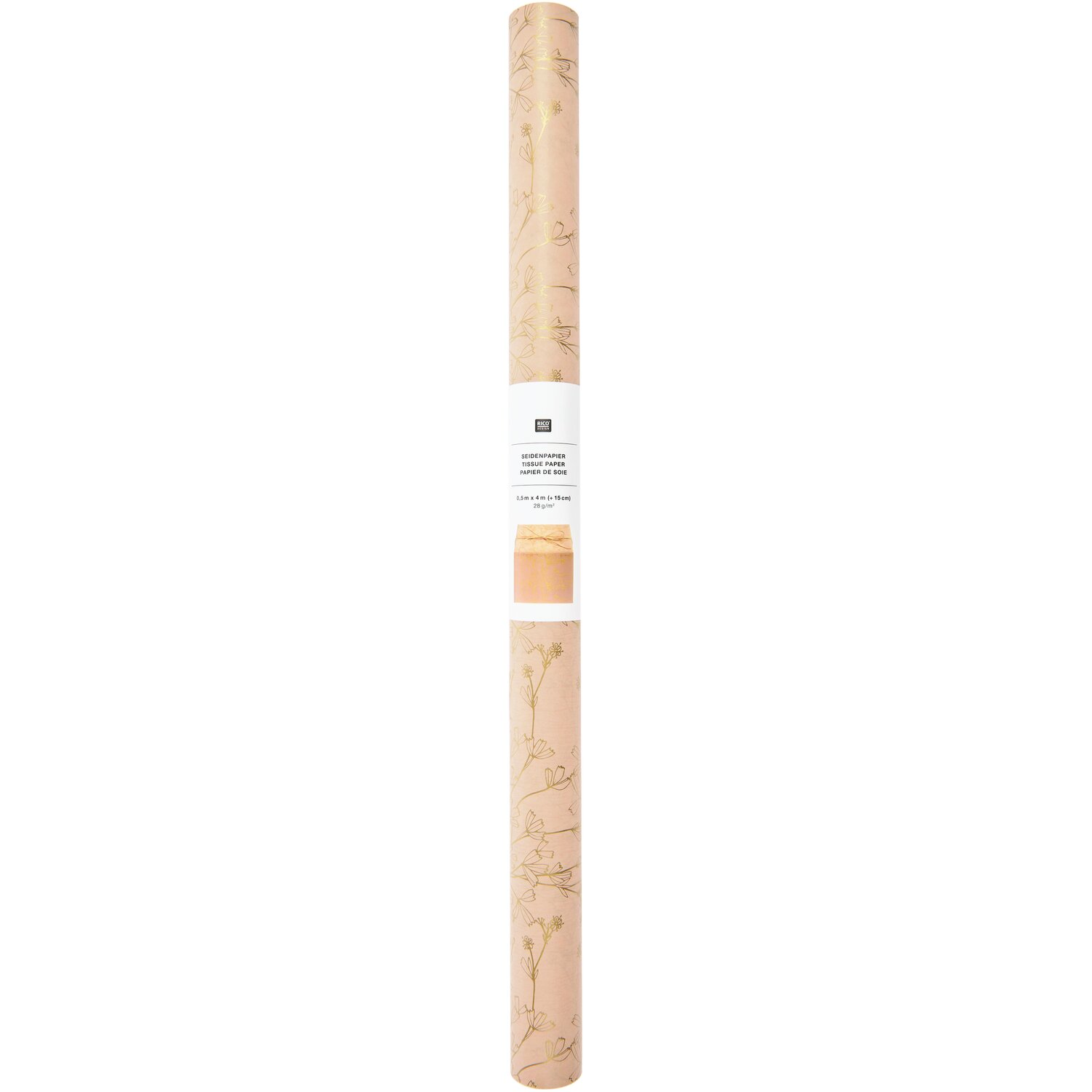 Seidenpapier Blumen Gold 0,5x4m von Rico Design