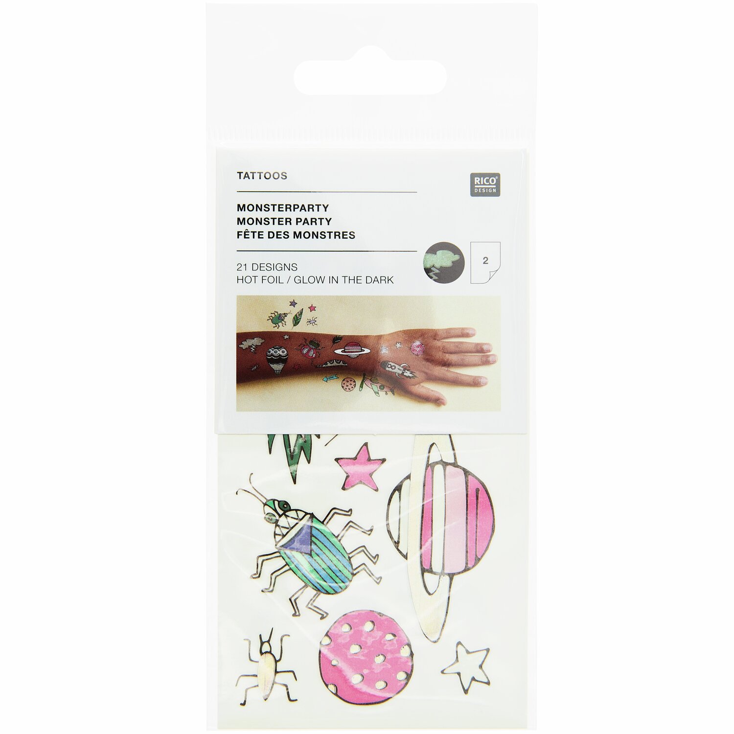 Tattoos Monsterparty 21-teilig von Rico Design