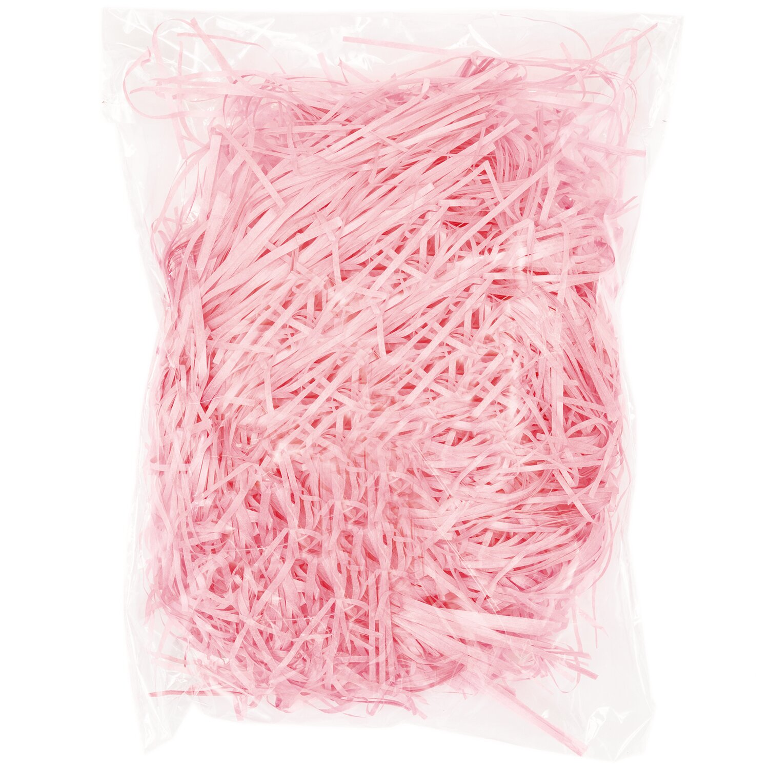 Ostergras 30g in zartem Rosa von Rico Design, verpackt in einer transparenten Plastiktüte. Ideal für Dekorationen und Geschenke.