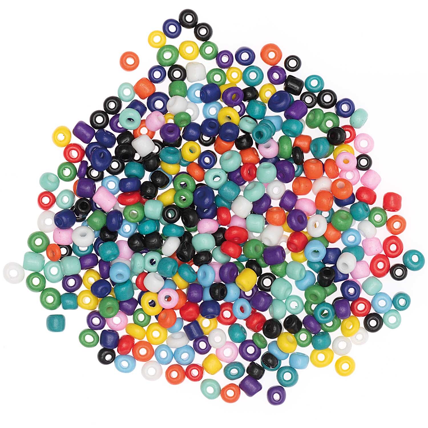 Keramik-Perlen natur multicolor 3mm 30g von Rico Design. Bunte Perlen in verschiedenen Farben auf schwarzem Hintergrund. Ideal für Schmuckdesign.