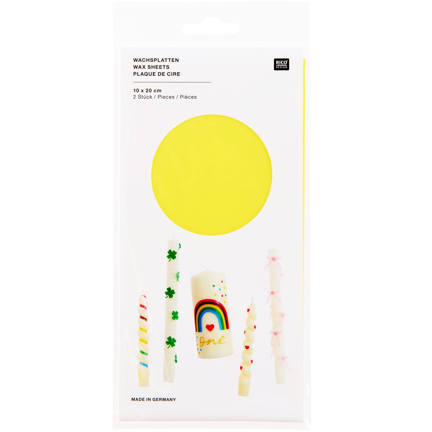 Wachsplatte 24x11cm Farbe Gelb von Rico Design