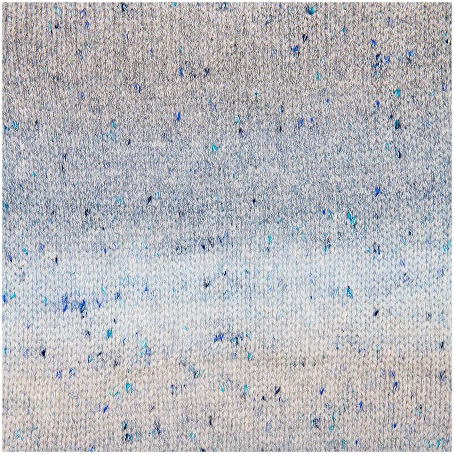Fashion Cotton Light & Long Tweed dk: Strickmuster in Blau mit feinen Tweed-Details, 50g 185m, von Rico Design.